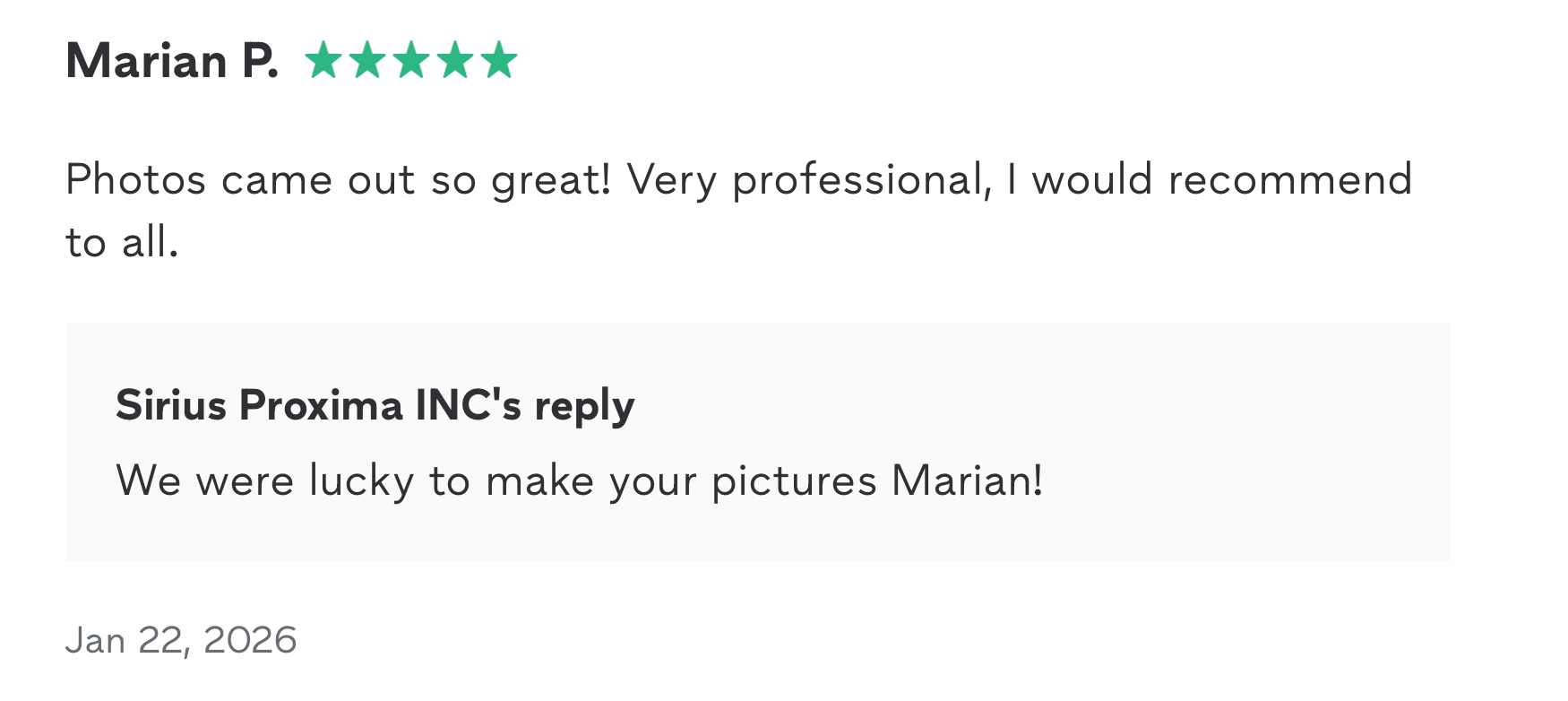 Photography company in NYC — Sirius Proxima Photography