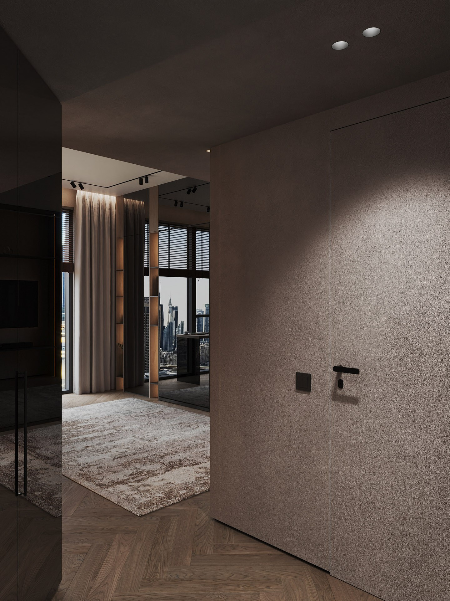 APARTMENT WITH BURJ KHALIFA VIEW. Дизайн интерьера и 3D-визуализация | AB Design Buro