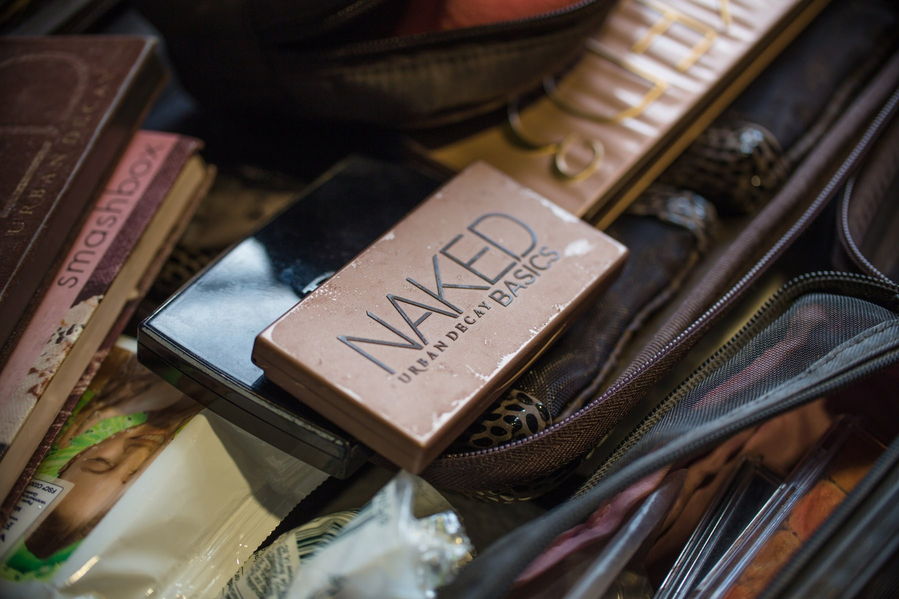 Detail of pencils used by the makeup artist.