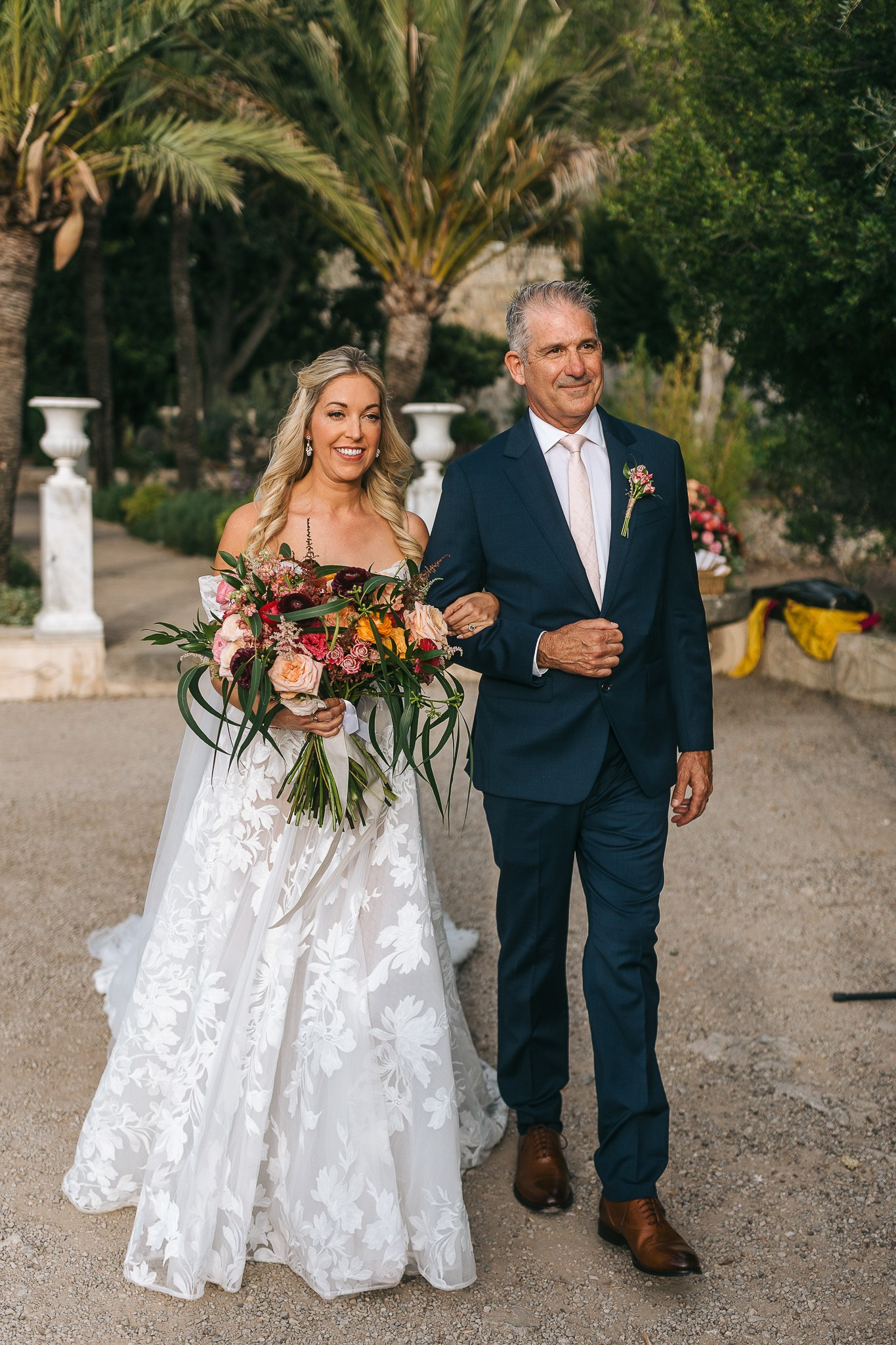 Wedding celebrant addressing guests American couple ceremony Son Marroig