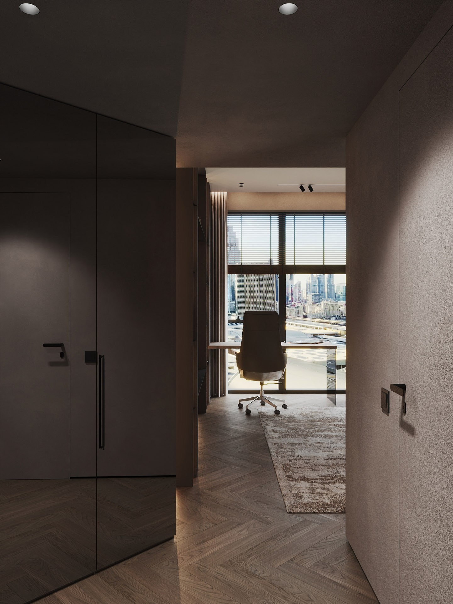 APARTMENT WITH BURJ KHALIFA VIEW. Дизайн интерьера и 3D-визуализация | AB Design Buro