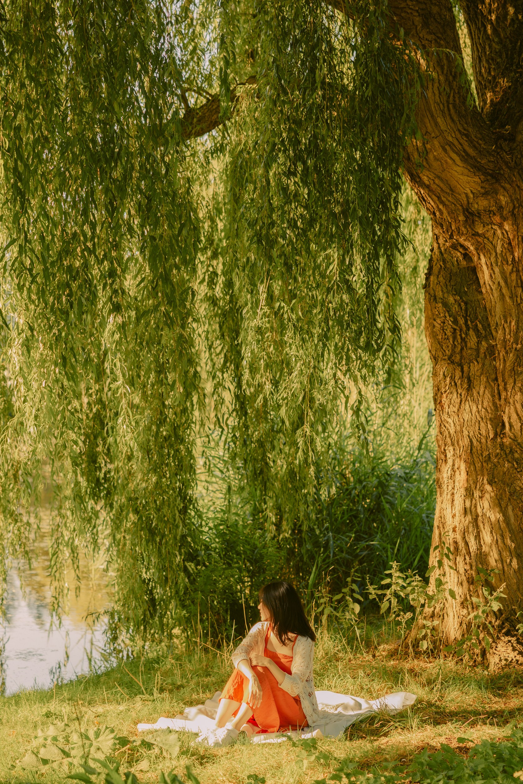 Red Dress Photoshoot in Kralingse Bos, Rotterdam — Portraits by the Lake. Romantic & Soulful Photography by Natalia Olhova in Rotterdam