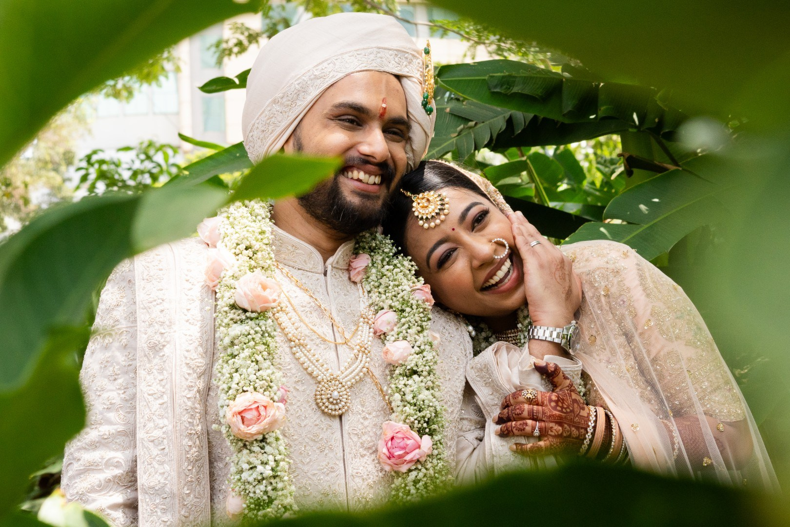 Hands in the Air: Chiranjeev & Niharika at Hyatt Centric Hebbal. Truly Yours | Documentary Wedding Photography & Films | Sharath Padaru, Bangalore