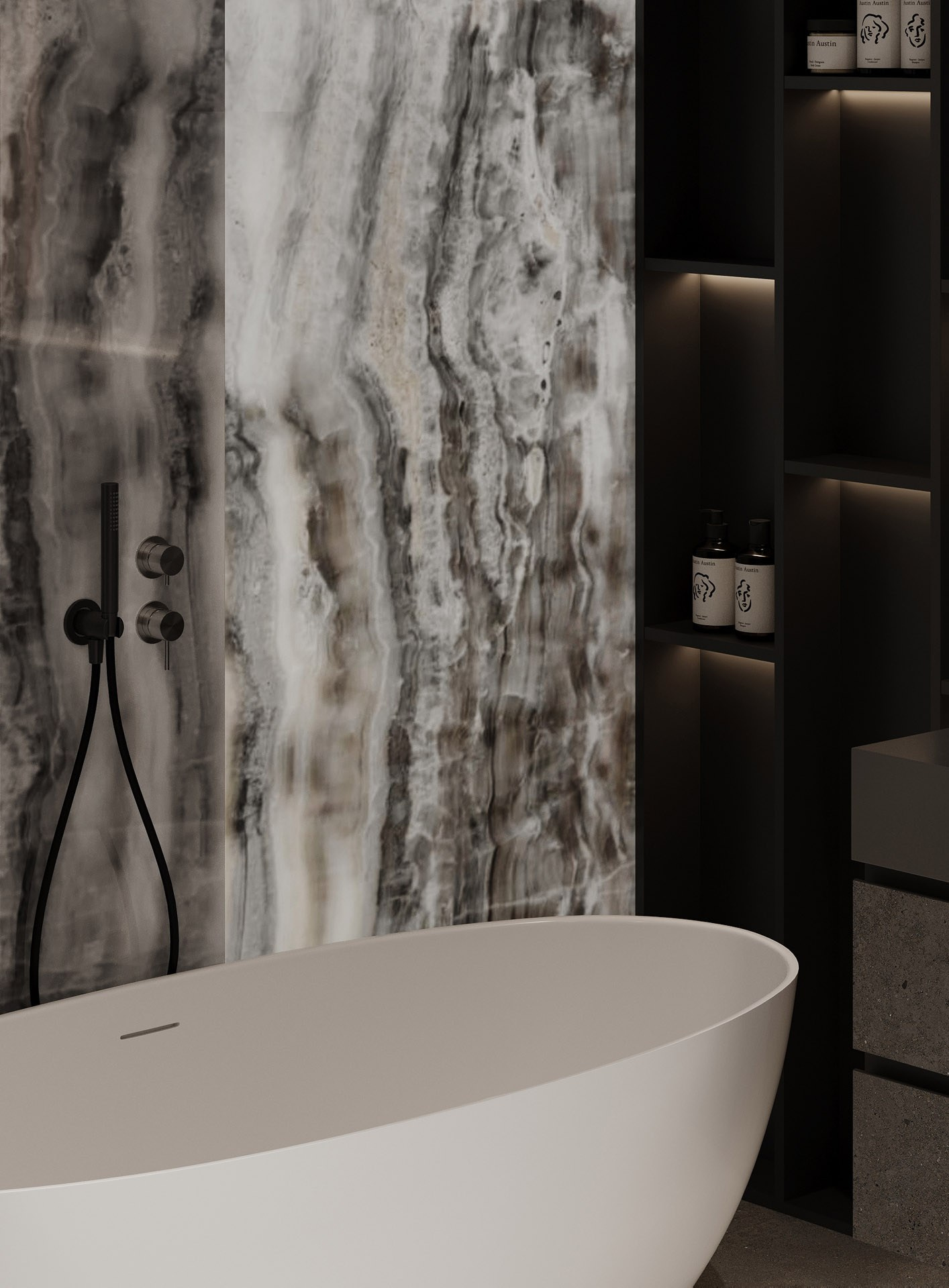 APARTMENT WITH BURJ KHALIFA VIEW. Дизайн интерьера и 3D-визуализация | AB Design Buro