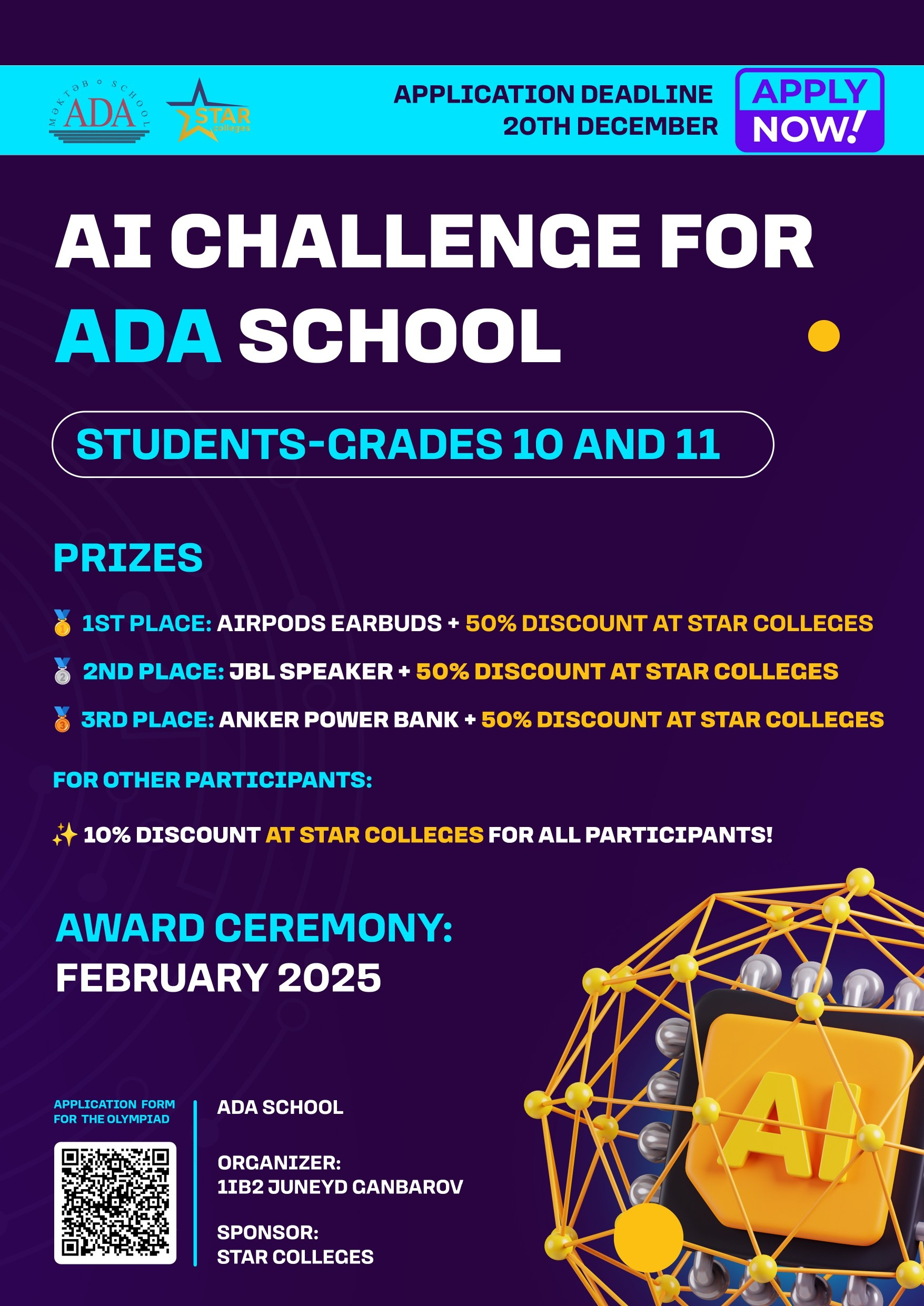 Launch of the First School-Level AI Olympiad at ADA School. IIMACS — The International Institute of Mathematics, AI & Computer Science