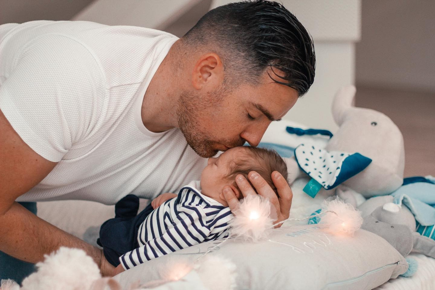 Portrait père et enfant en studio près de Poitiers
