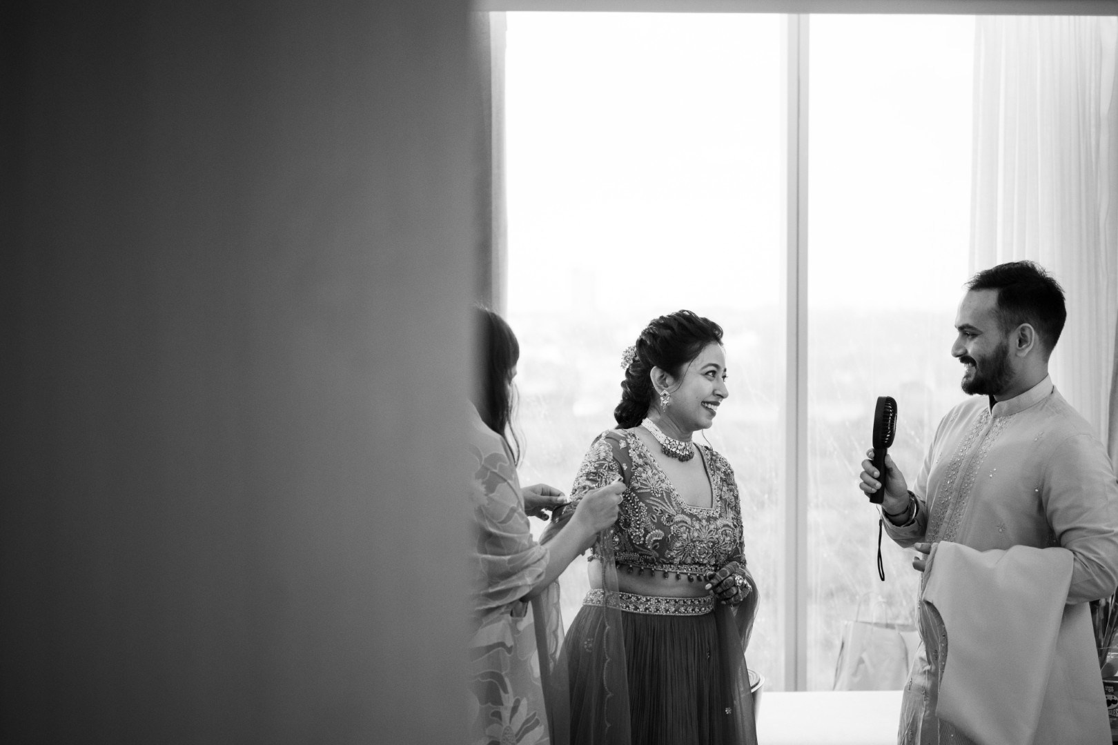 Hands in the Air: Chiranjeev & Niharika at Hyatt Centric Hebbal. Truly Yours | Documentary Wedding Photography & Films | Sharath Padaru, Bangalore