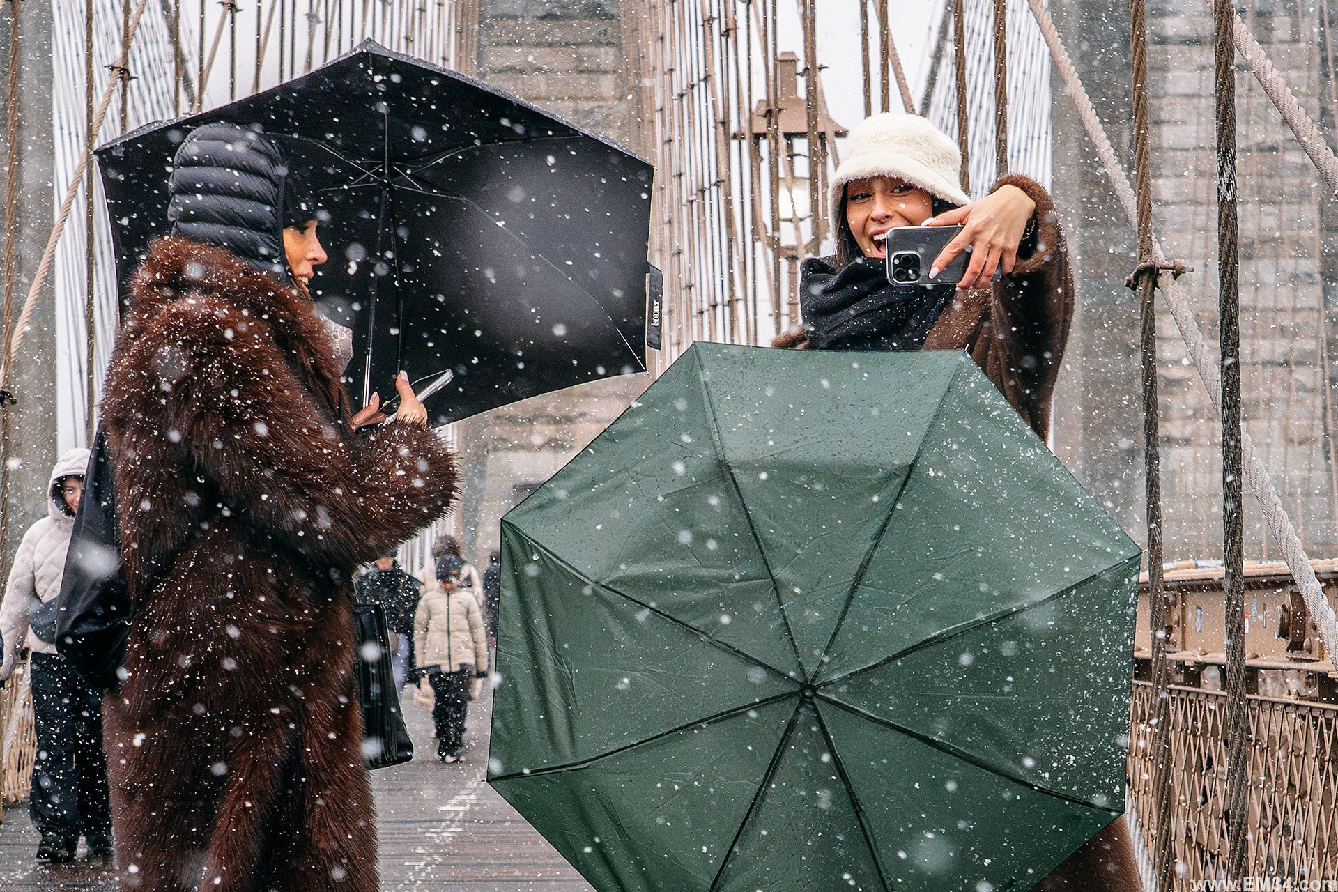 Manhattan Snowfall Street Photography — Wall Street to Brooklyn Bridge, Quiet Winter Mood Before NYC Snowstorm. Emin Kuliyev — Award-Winning Wedding Photojournalist NYC & USA | Best Wedding Photographer Known for Candid, Timeless Moments