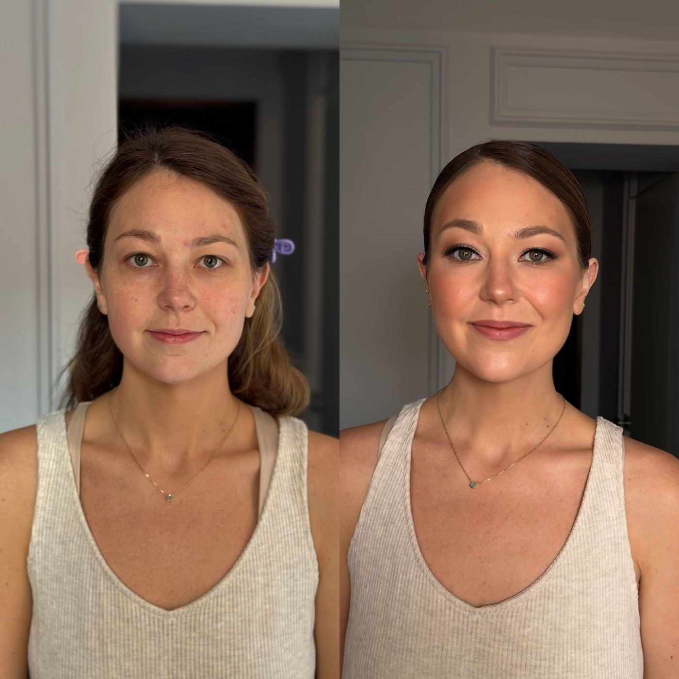 soft glam for hooded eyes before and after shots
