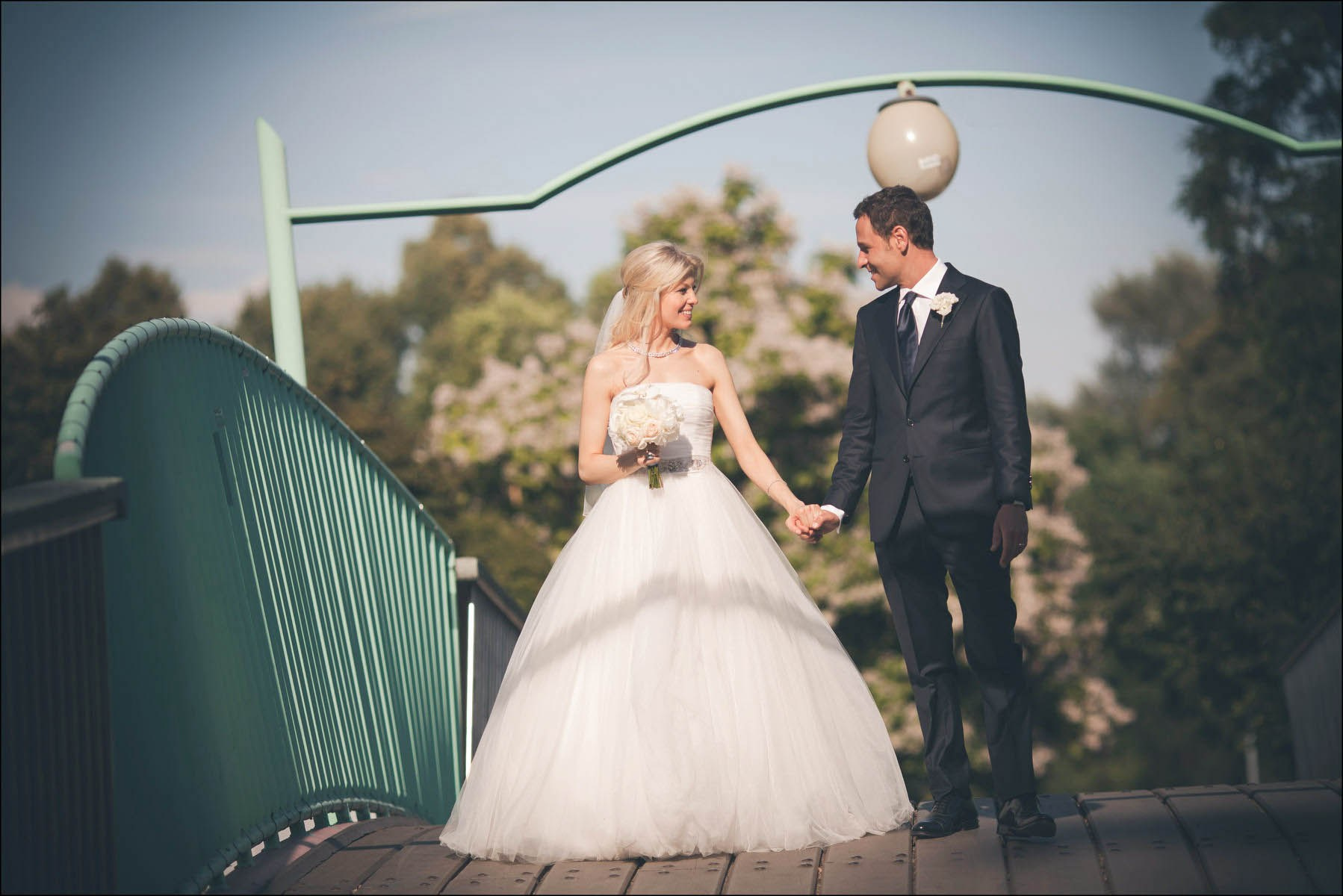 Newlyweds private walk through Prague Castle gardens after ceremony