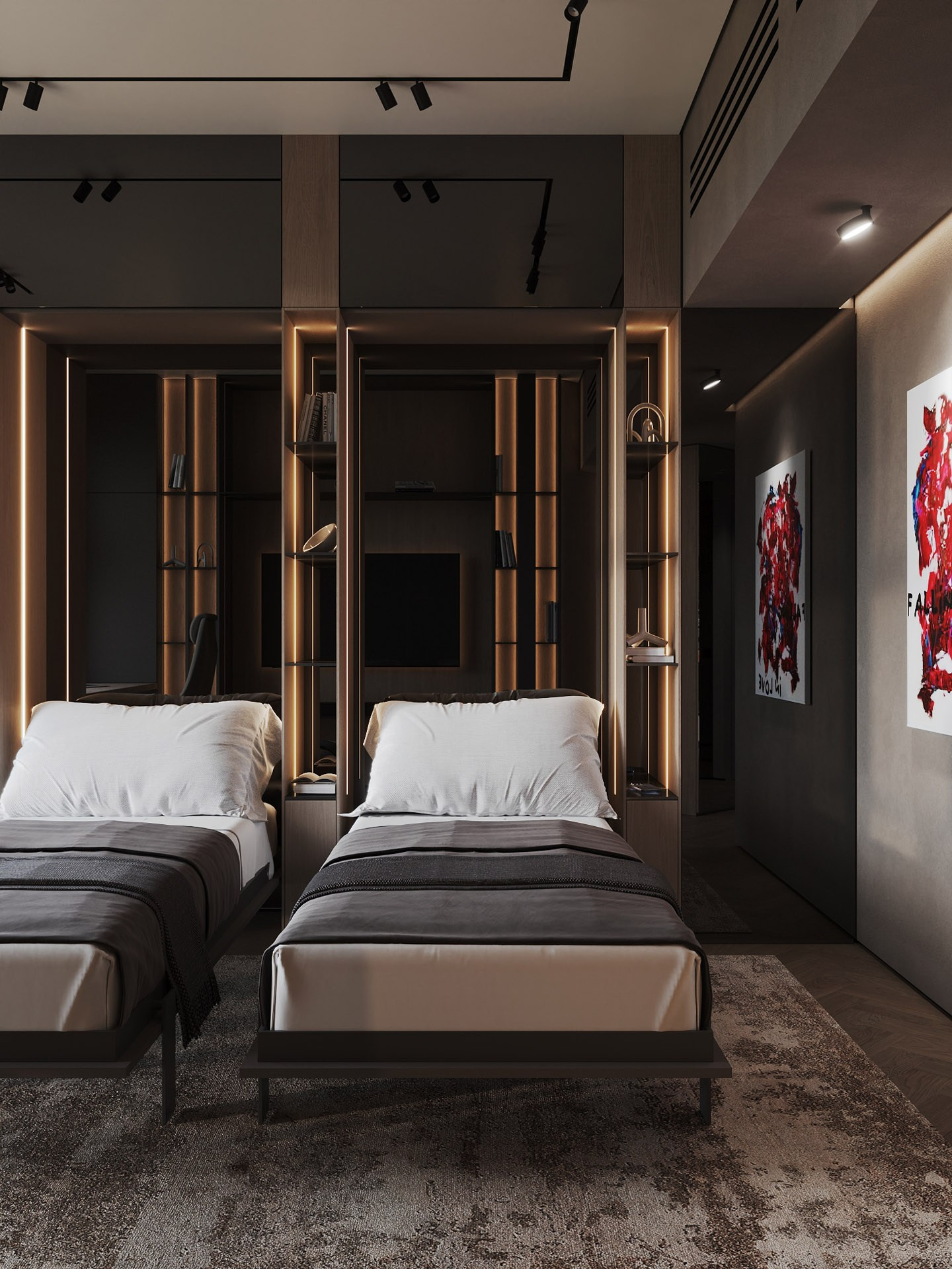 APARTMENT WITH BURJ KHALIFA VIEW. Дизайн интерьера и 3D-визуализация | AB Design Buro