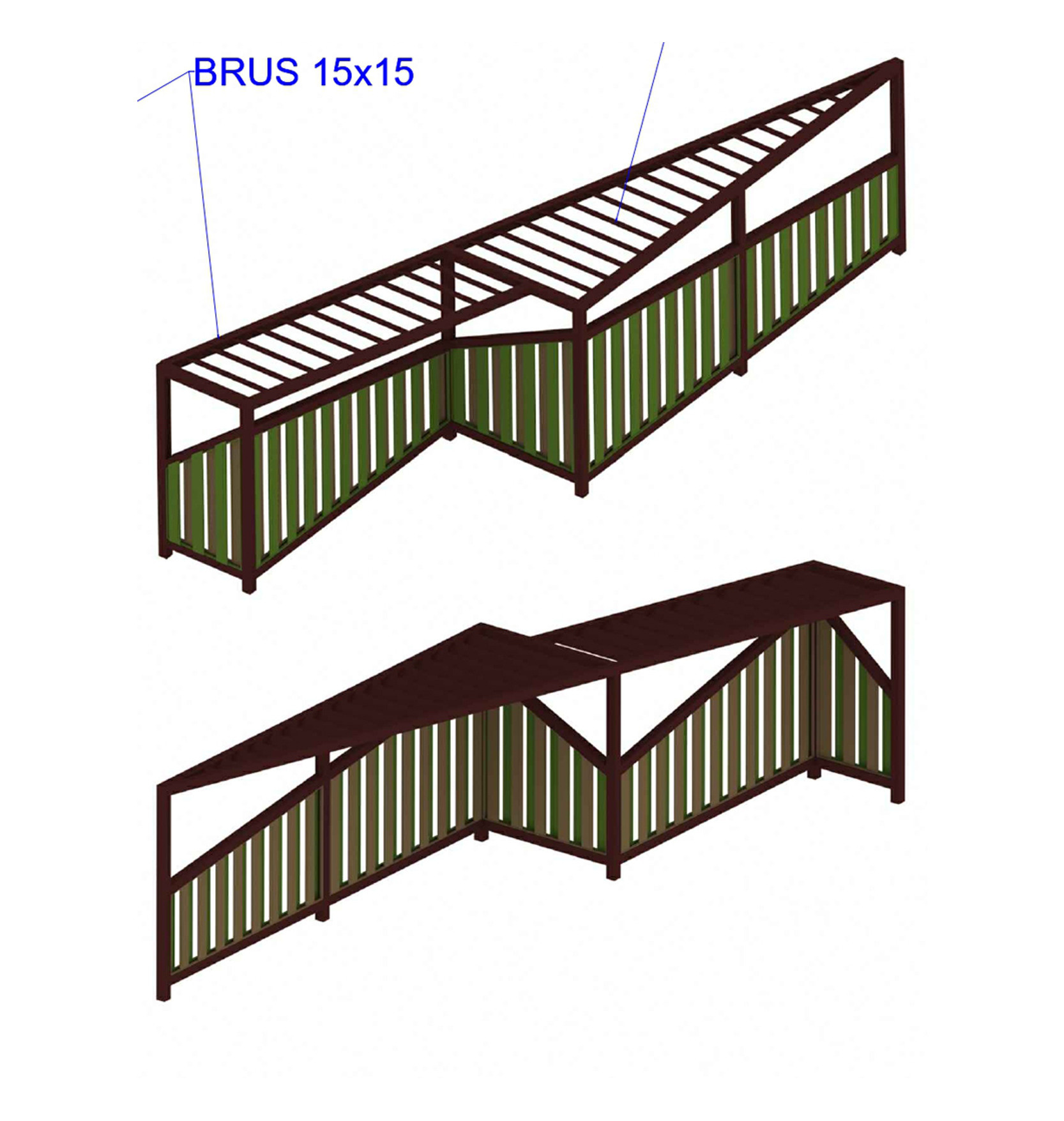 Конфигурация летнего навеса типа «Пергола»