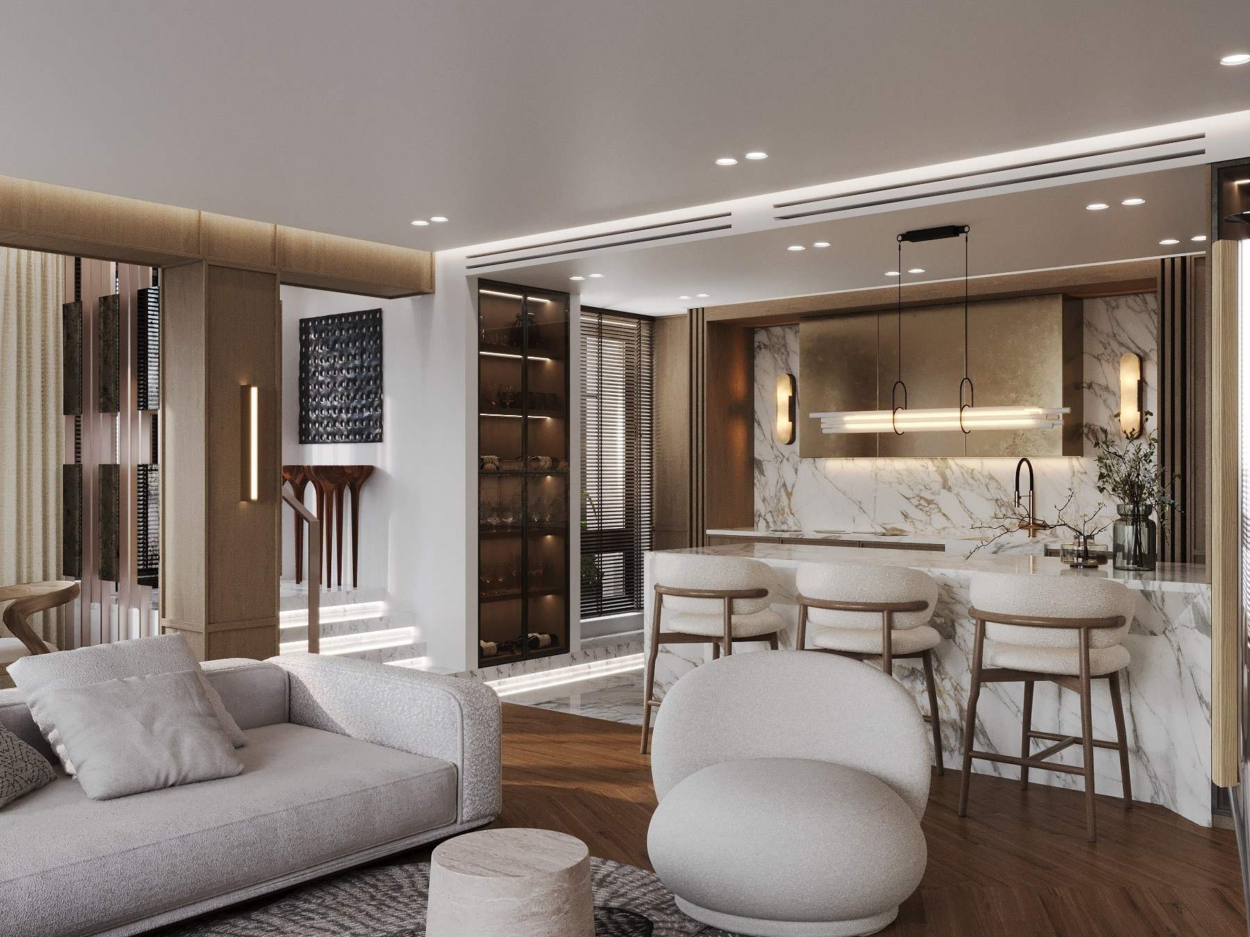 APARTMENT WITH A TERRACE IN MINSK. Дизайн интерьера и 3D-визуализация | AB Design Buro