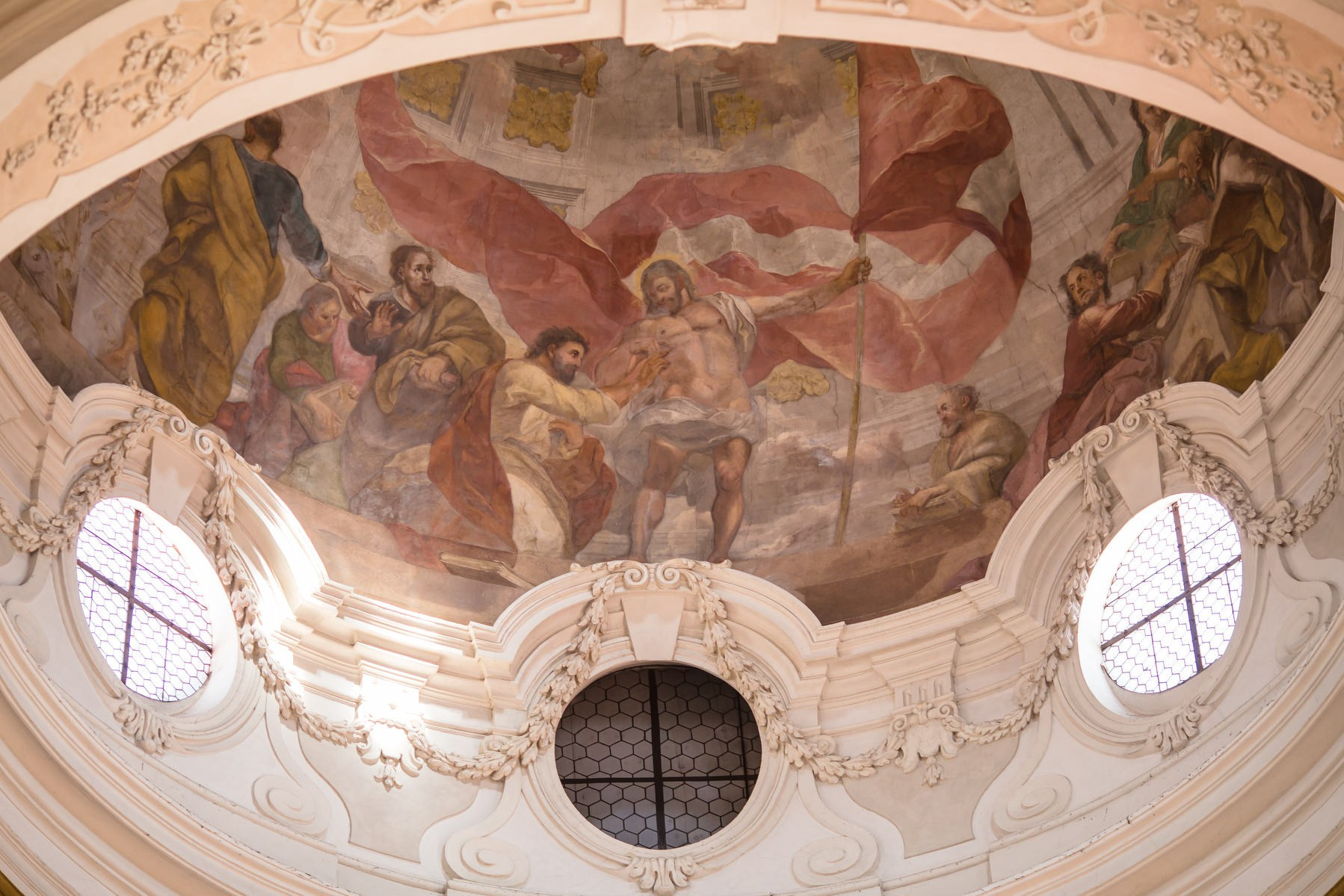 Historic frescoes inside St. Thomas Church Malá Strana Prague wedding venue