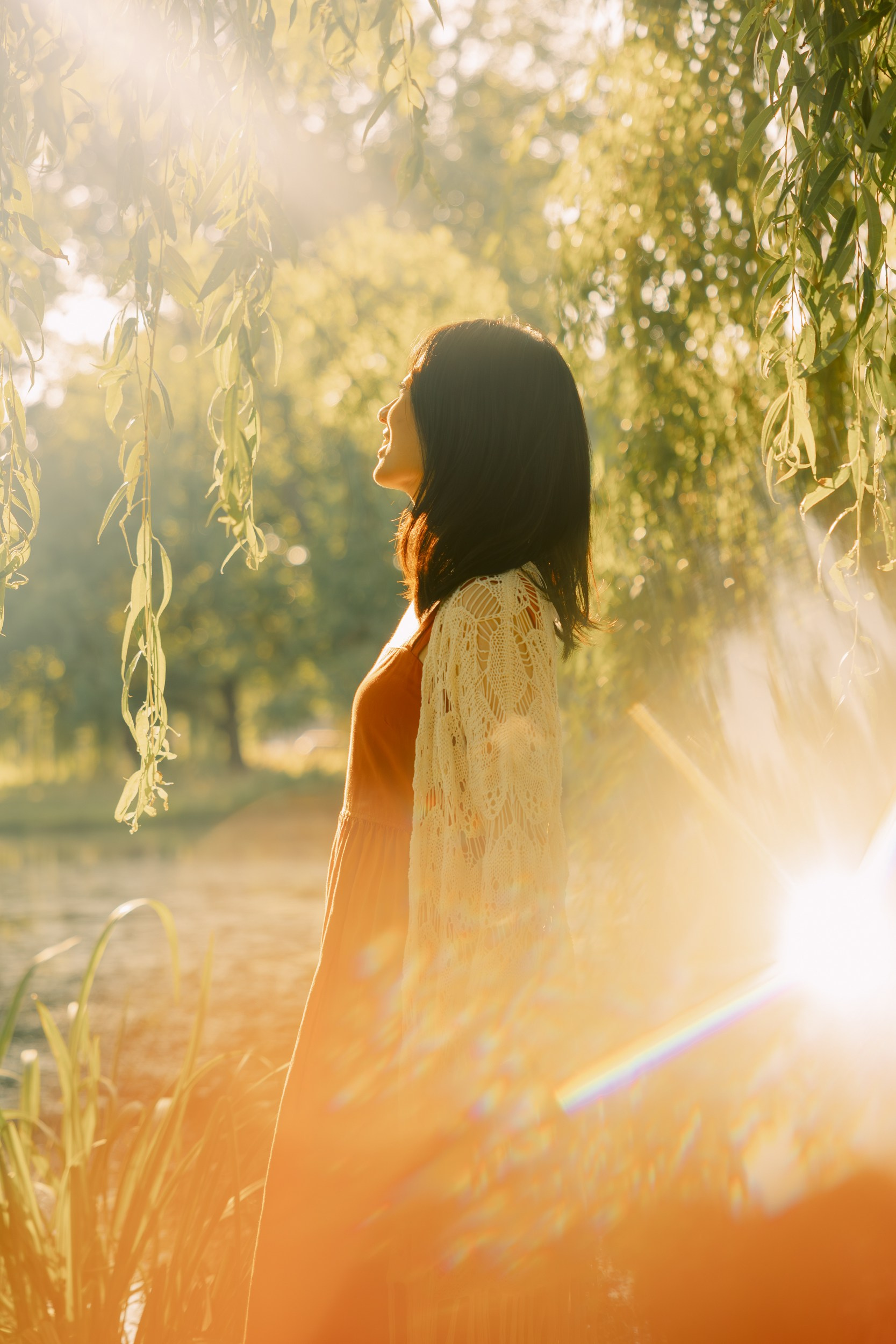 Red Dress Photoshoot in Kralingse Bos, Rotterdam — Portraits by the Lake. Romantic & Soulful Photography by Natalia Olhova in Rotterdam