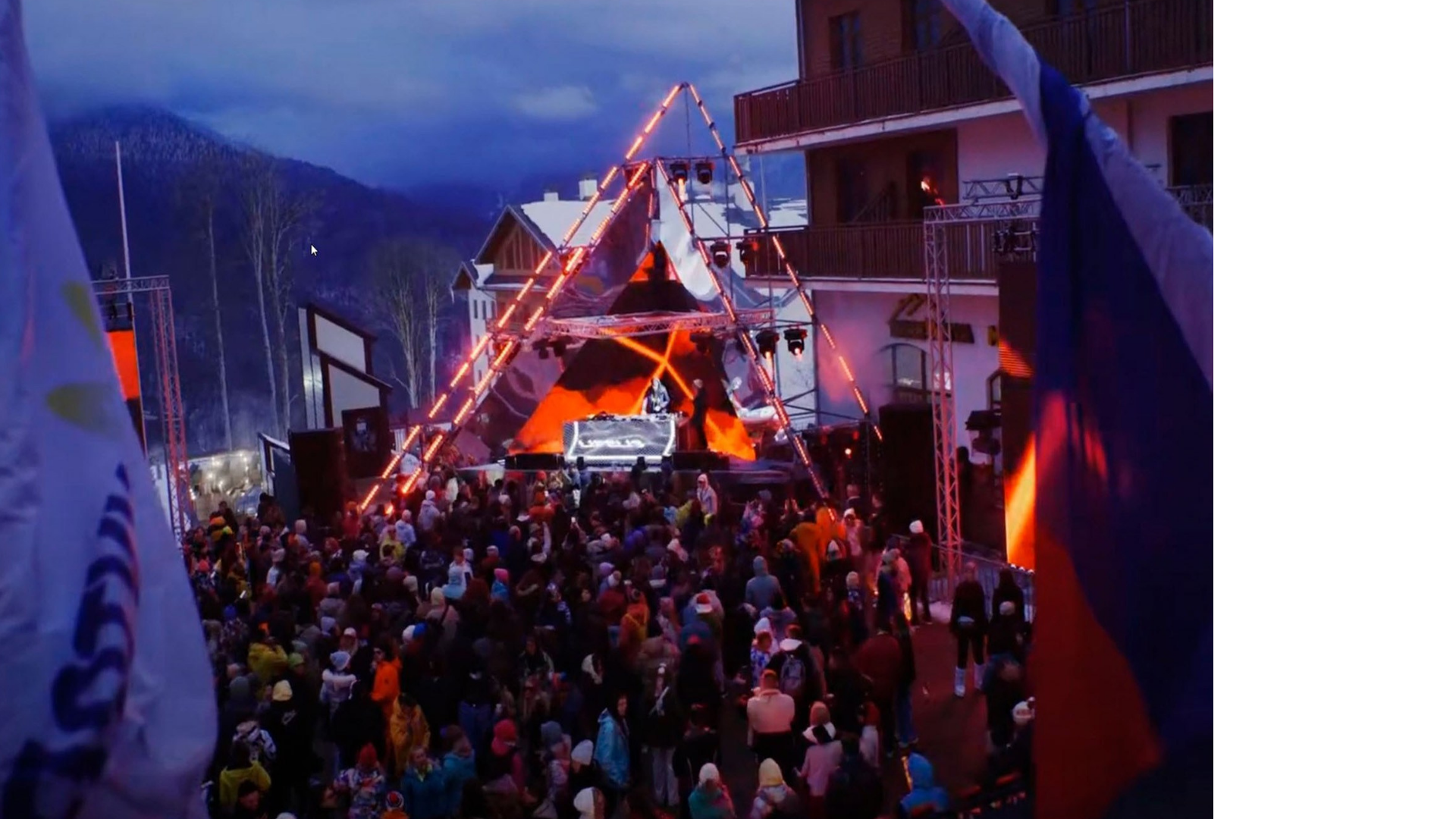 Реализация технической части сцены для выступления диджея в Красной Поляне