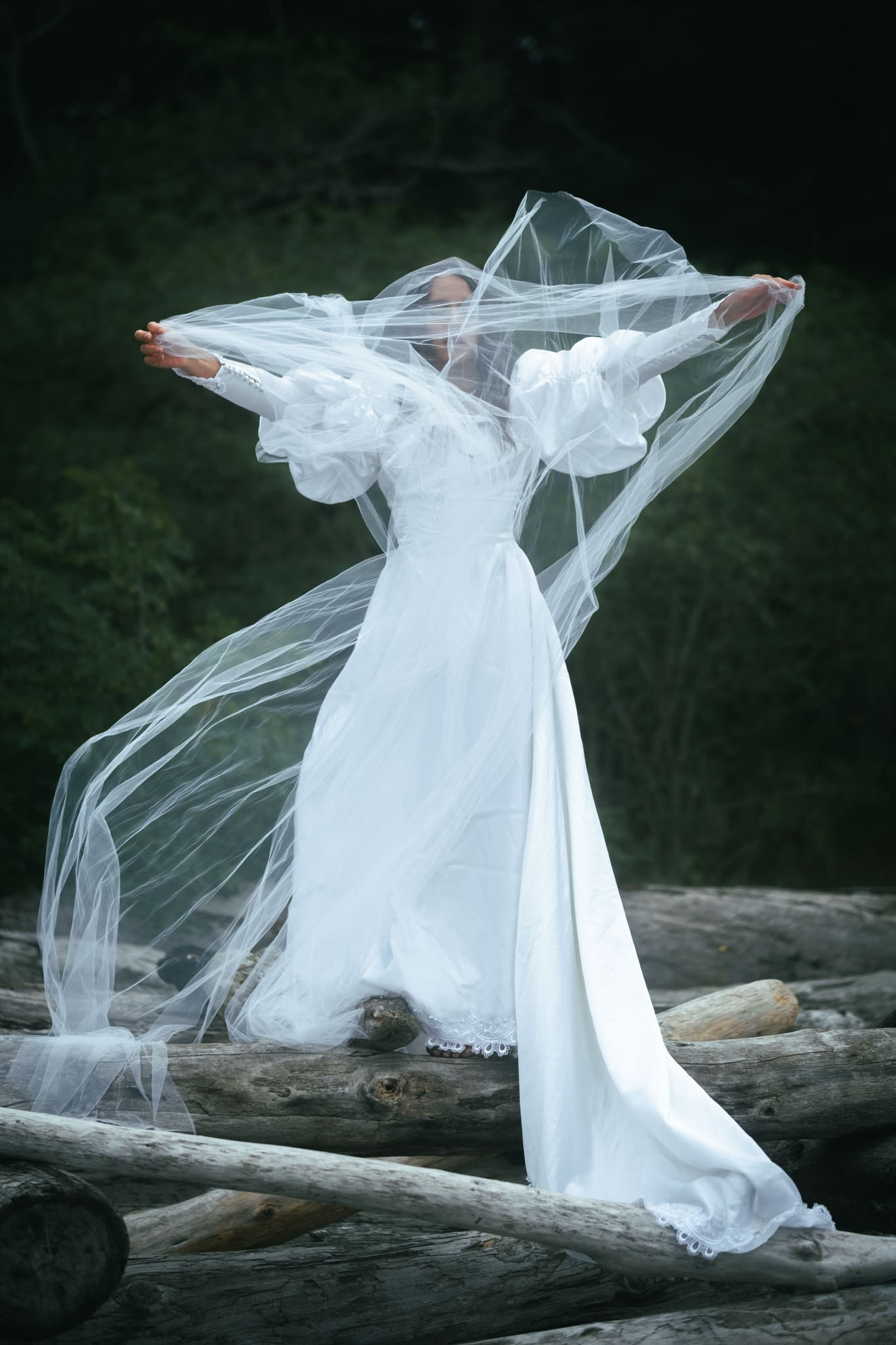 Portrait photographer capturing cinematic mood in Courtenay