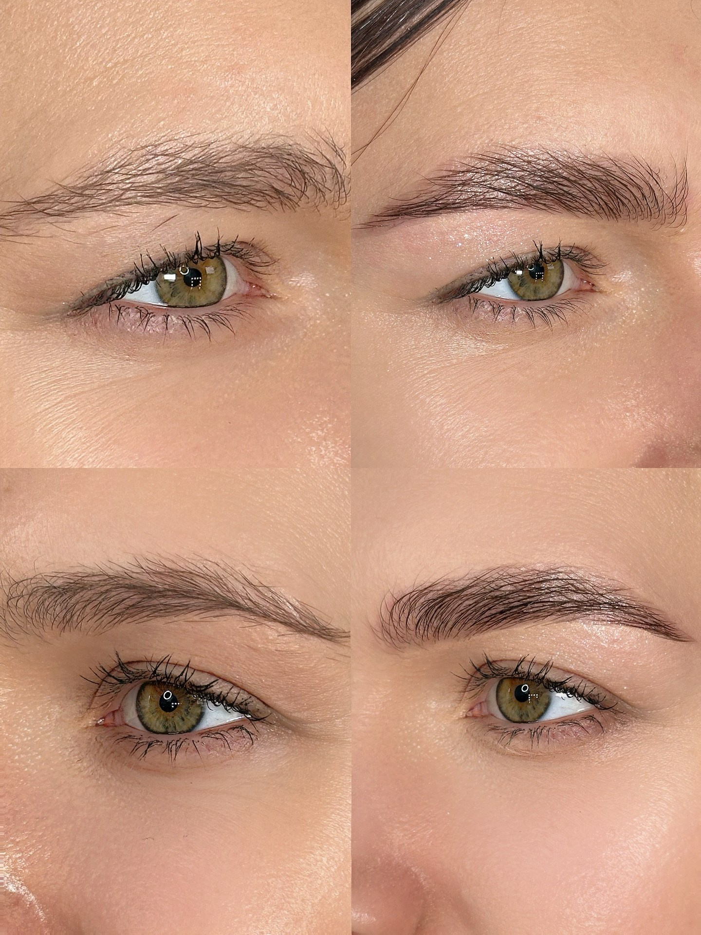 Stilizare profesională a sprâncenelor prin pensat, vopsire și laminare pentru un aspect definit, armonios și natural. Ideal pentru evidențierea trăsăturilor feței.