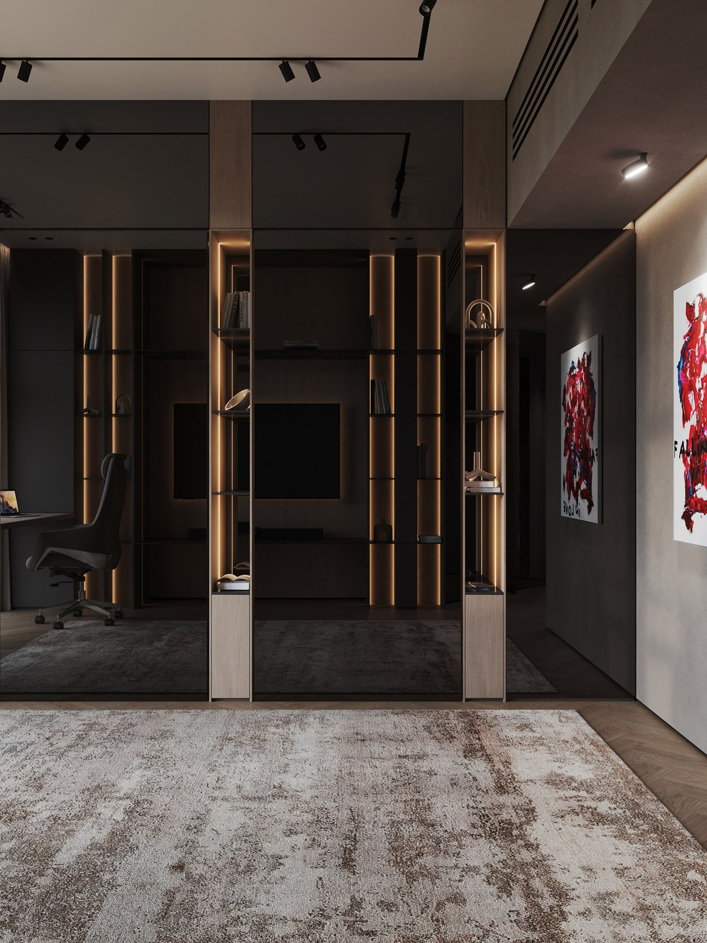 APARTMENT WITH BURJ KHALIFA VIEW. Дизайн интерьера и 3D-визуализация | AB Design Buro