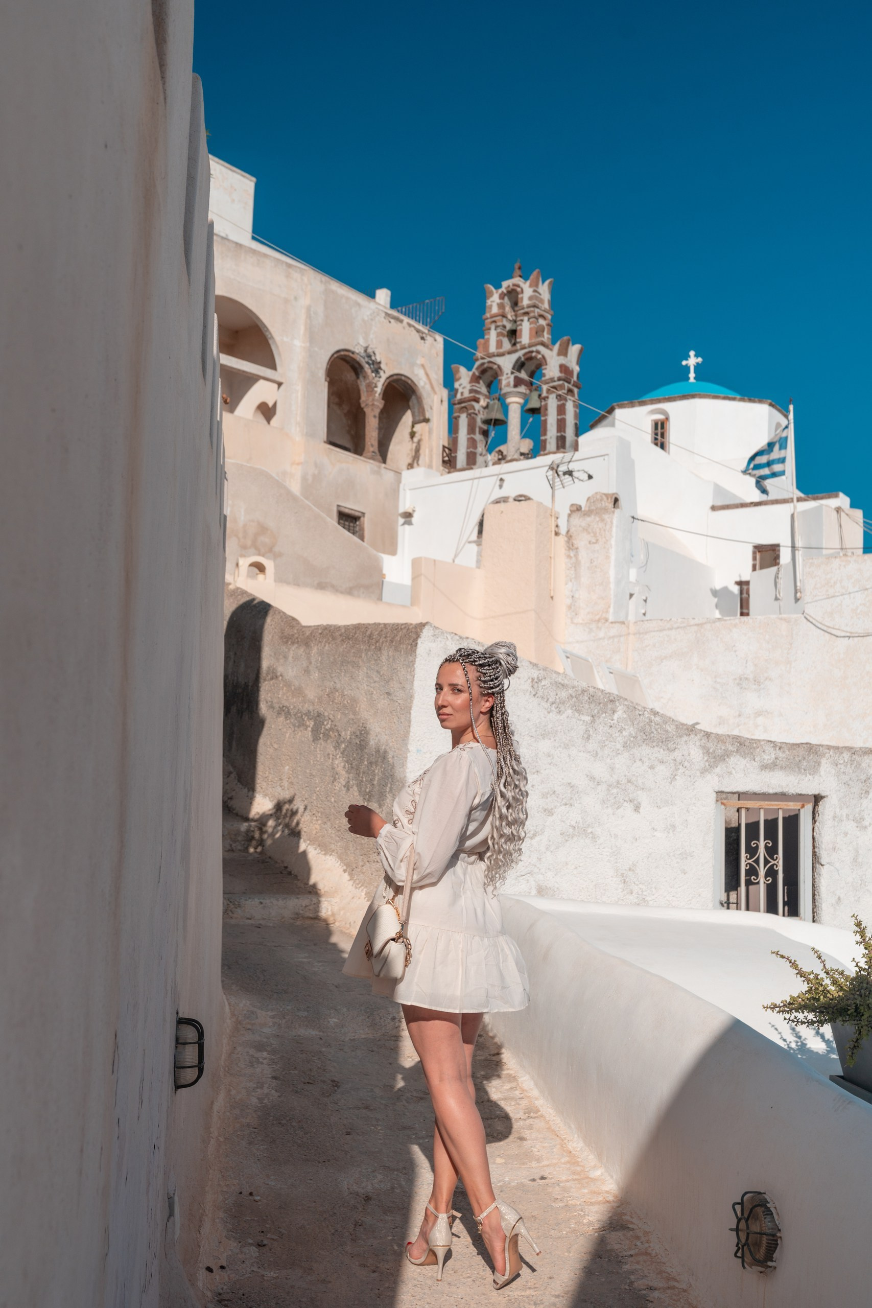 Photoshoot locations in Santorini, photo by SokoLOVE. Photographer in Santorini SokoLOVE Alex| Flying Dress Santorini