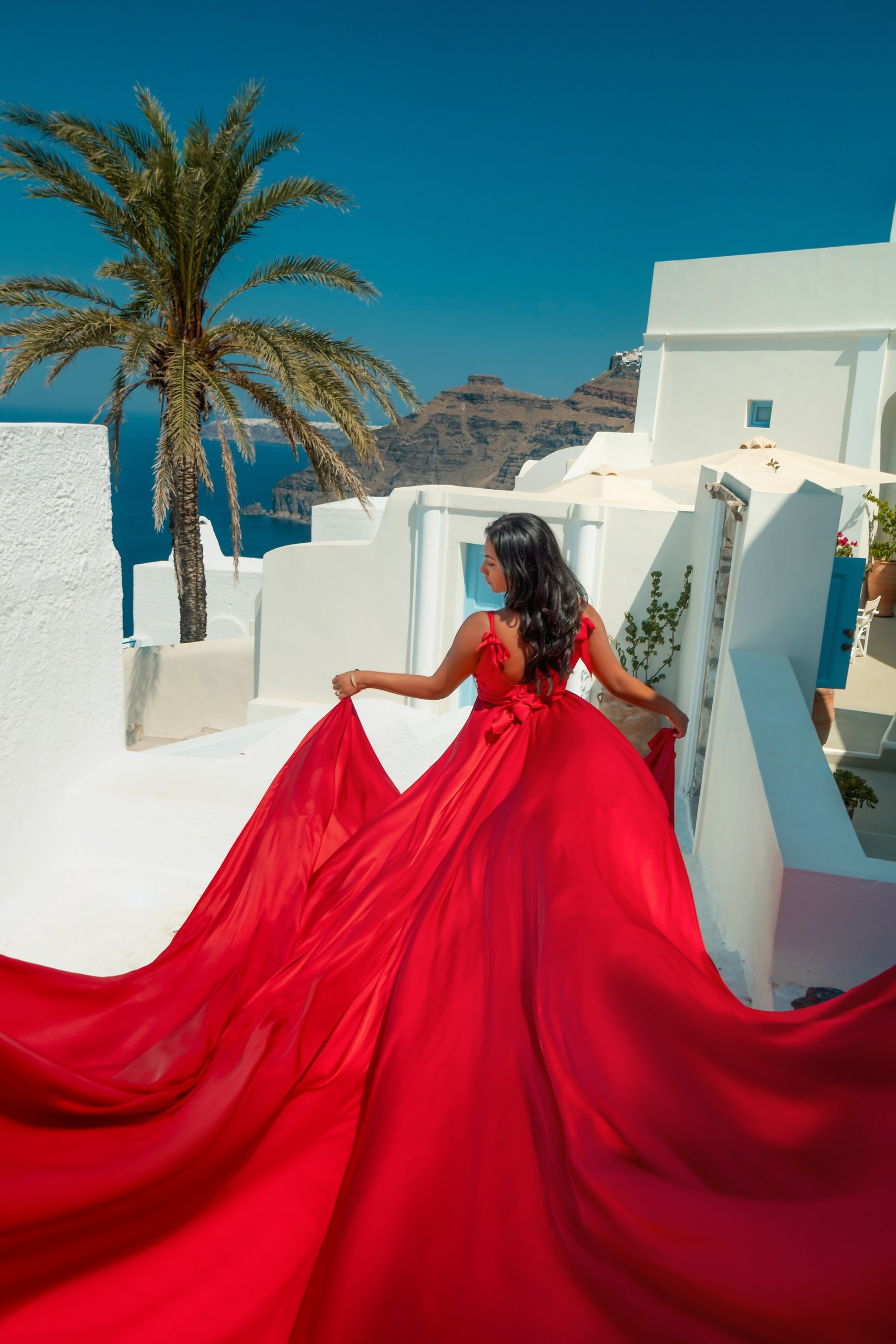 Photoshoot locations in Santorini, photo by SokoLOVE. Photographer in Santorini SokoLOVE Alex| Flying Dress Santorini