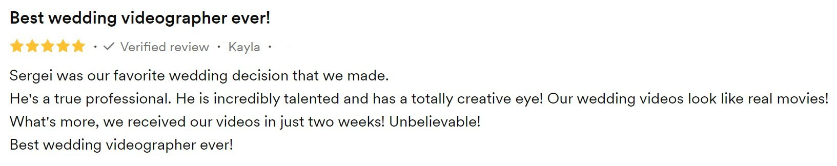 FL NY NJ TX CA Wedding Videographer — Sergei Checha