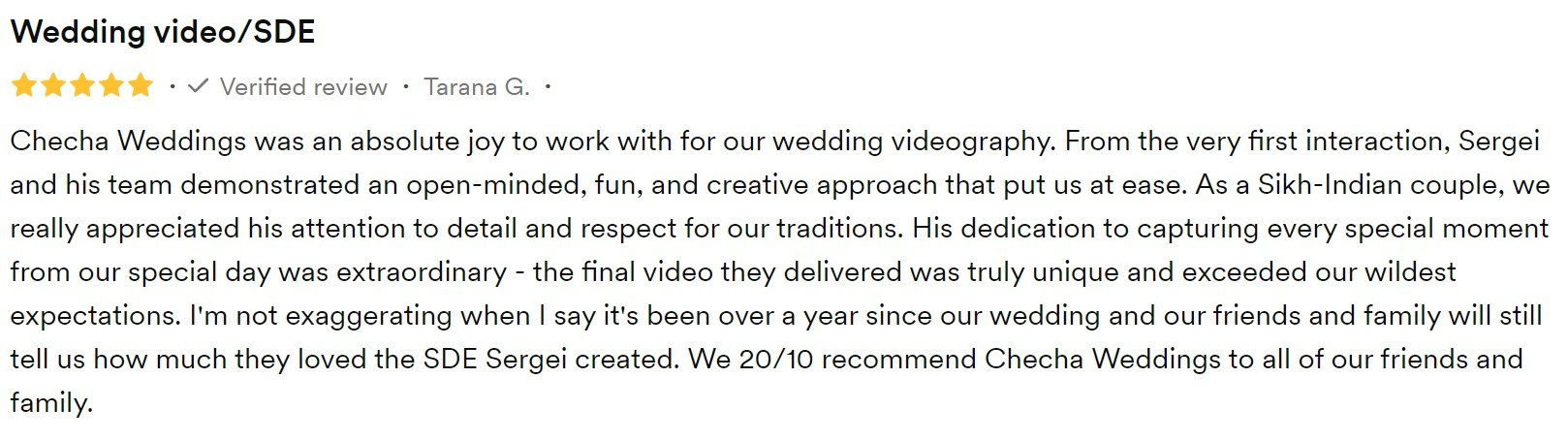 FL NY NJ TX CA Wedding Videographer — Sergei Checha