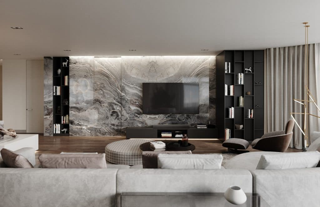 STONE APARTMENT. Interior Design & 3D Rendering | Alena Bulataya Design Buro