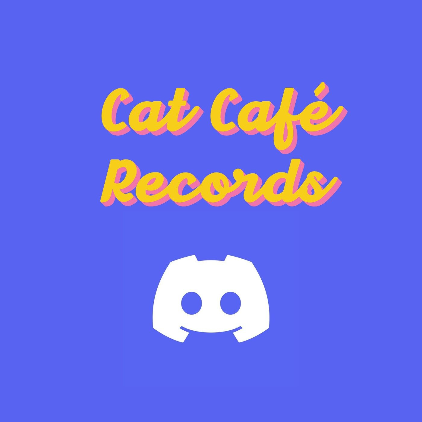 Cat Café Records Discord community sign, inviting artists and listeners to connect