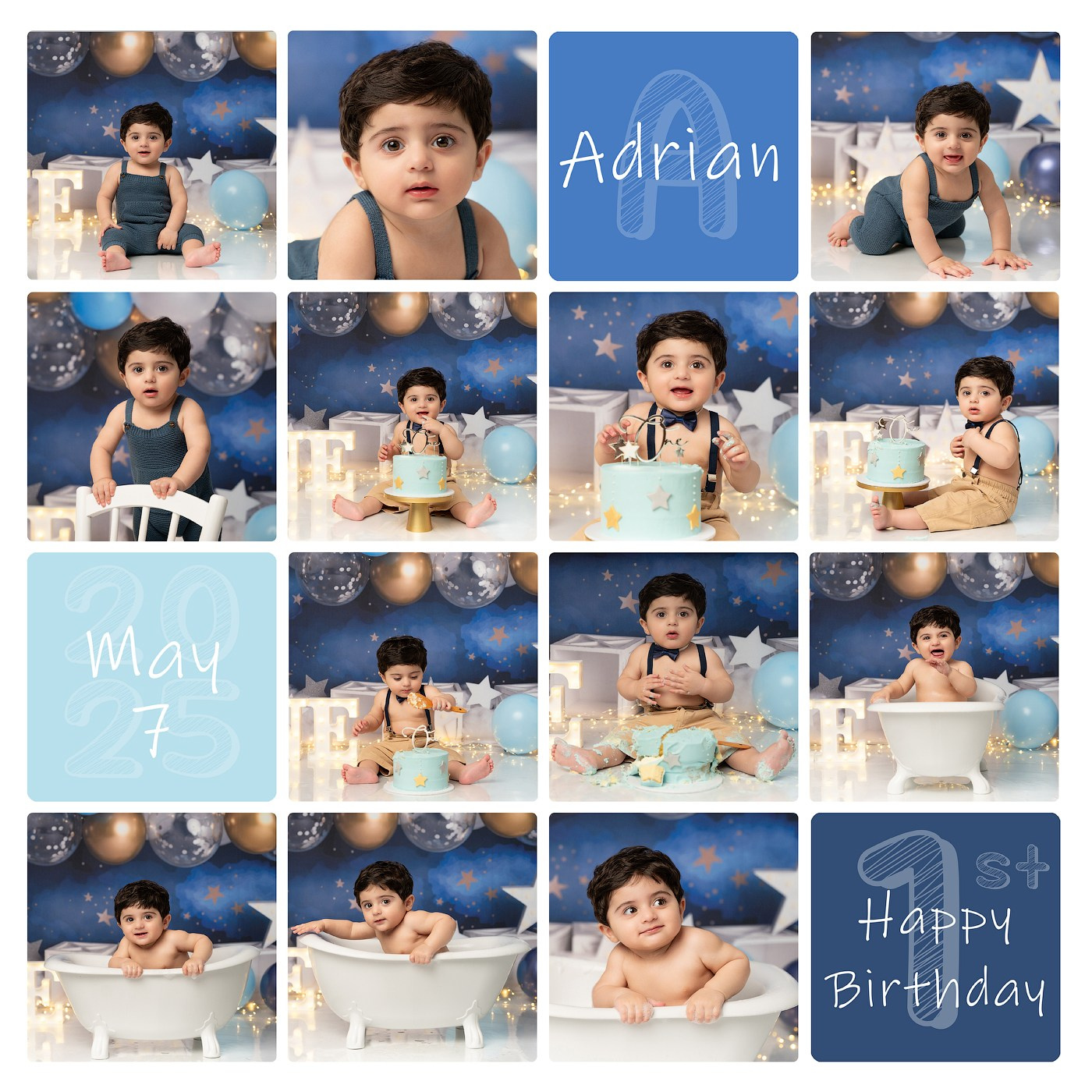 Starry Night Cake Smash Session. Newborn and family photographer. Hills District. Sydney