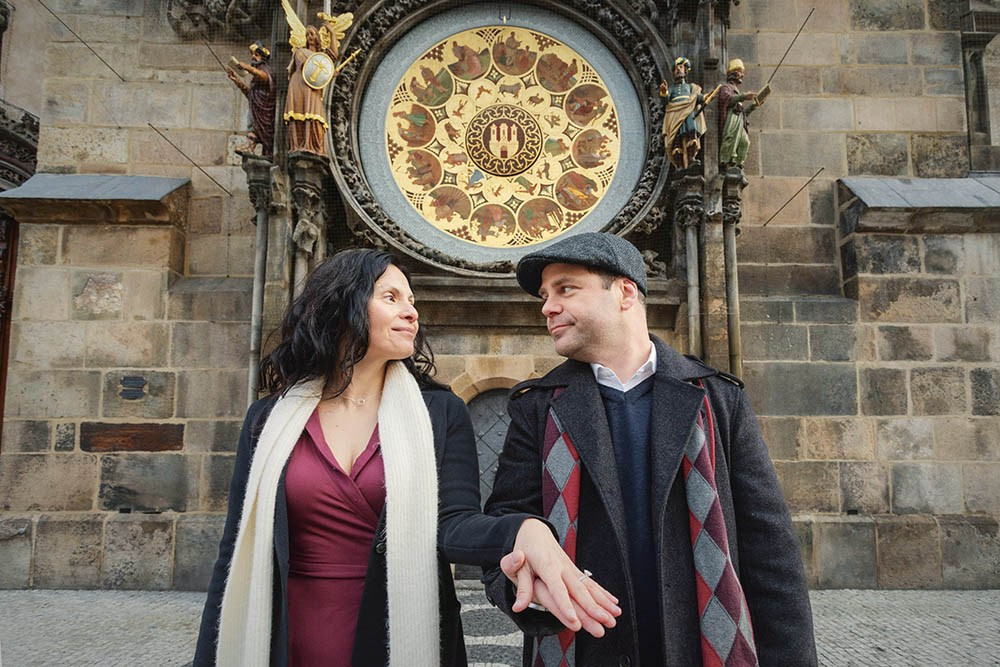 Aimee & Jonathan Sunrise Proposal on Charles Bridge, Prague | Engagement Photographer Prague