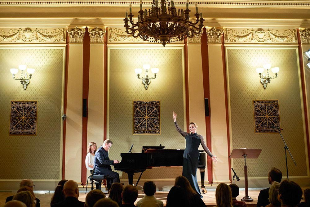 Live event and concert photographer Prague - Duo Atlantis during their live performance at the Rudolfinum in Prague.