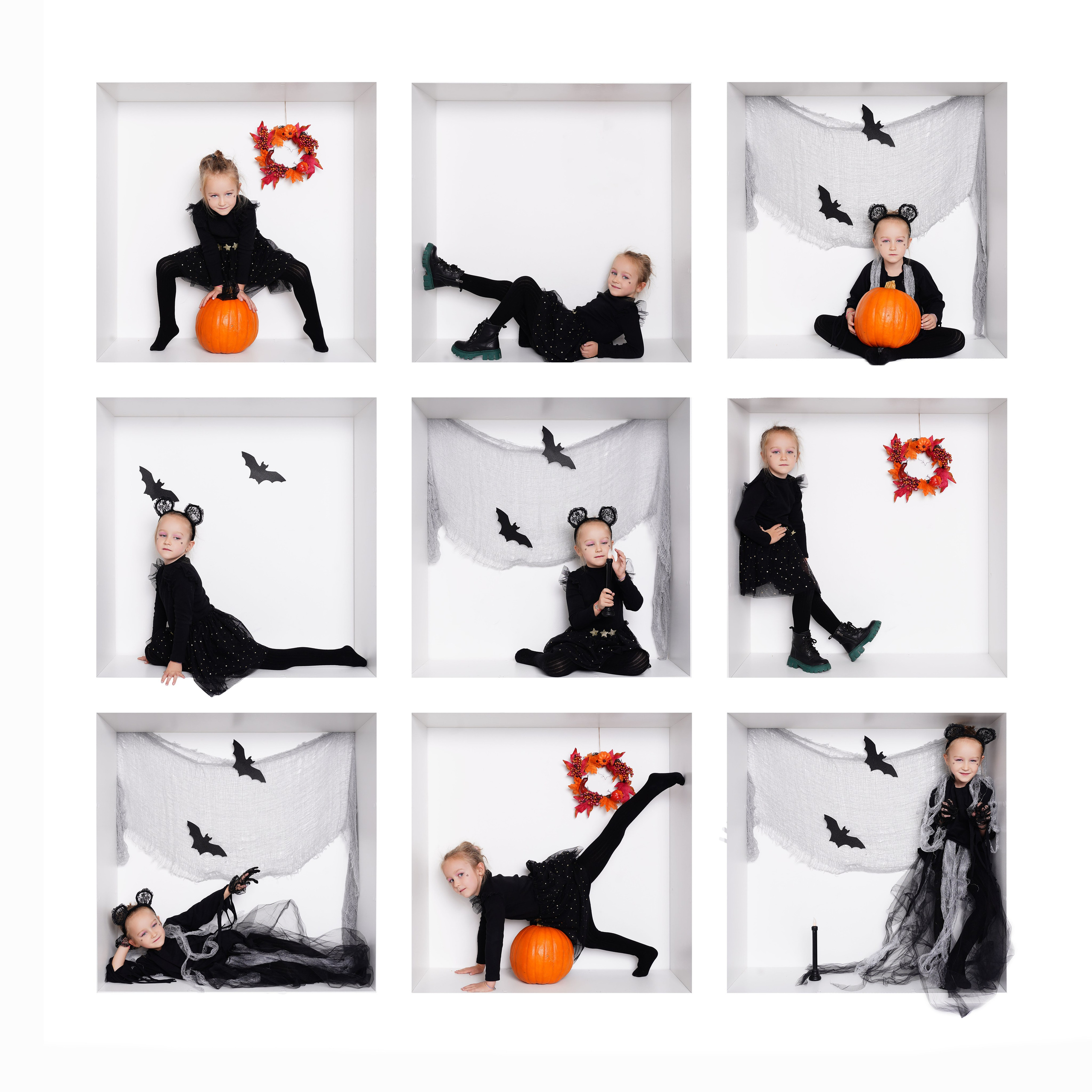 Kinder-Fotoshooting im Halloween-Stil