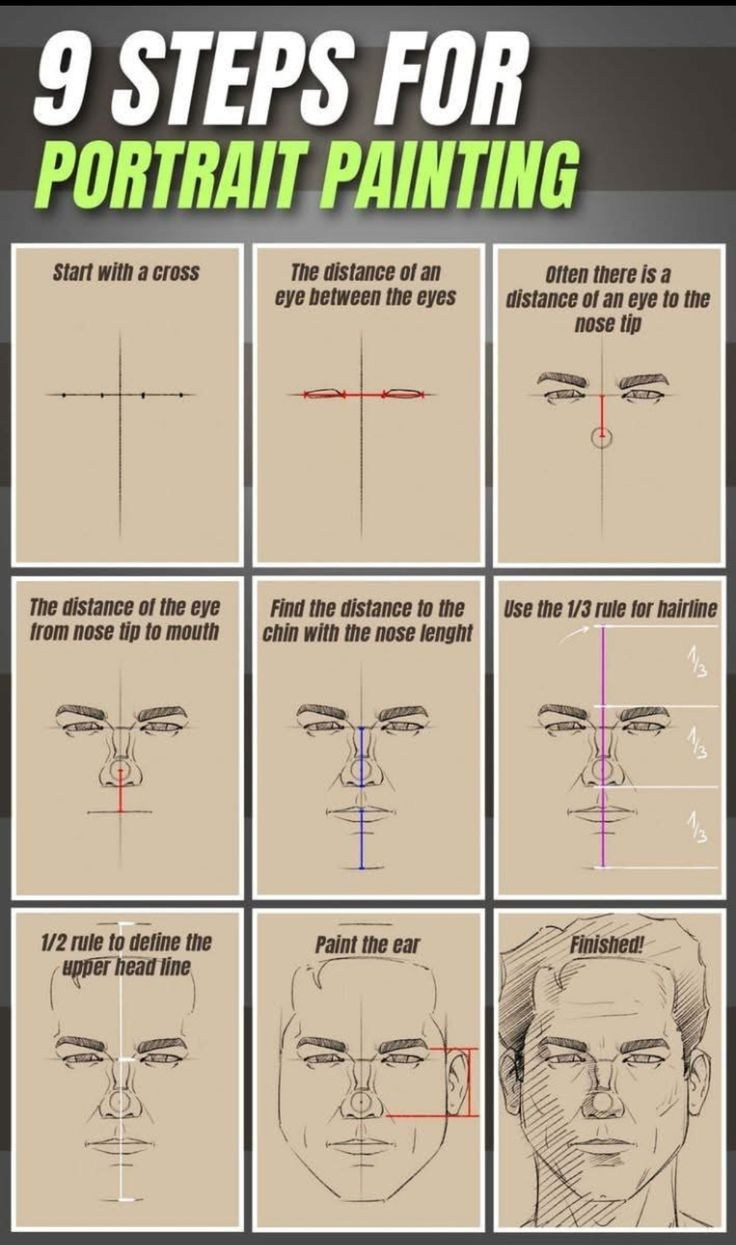 Как нарисовать лицо человека. Пропорции лица человека: правило 1/3 — урок для новичков