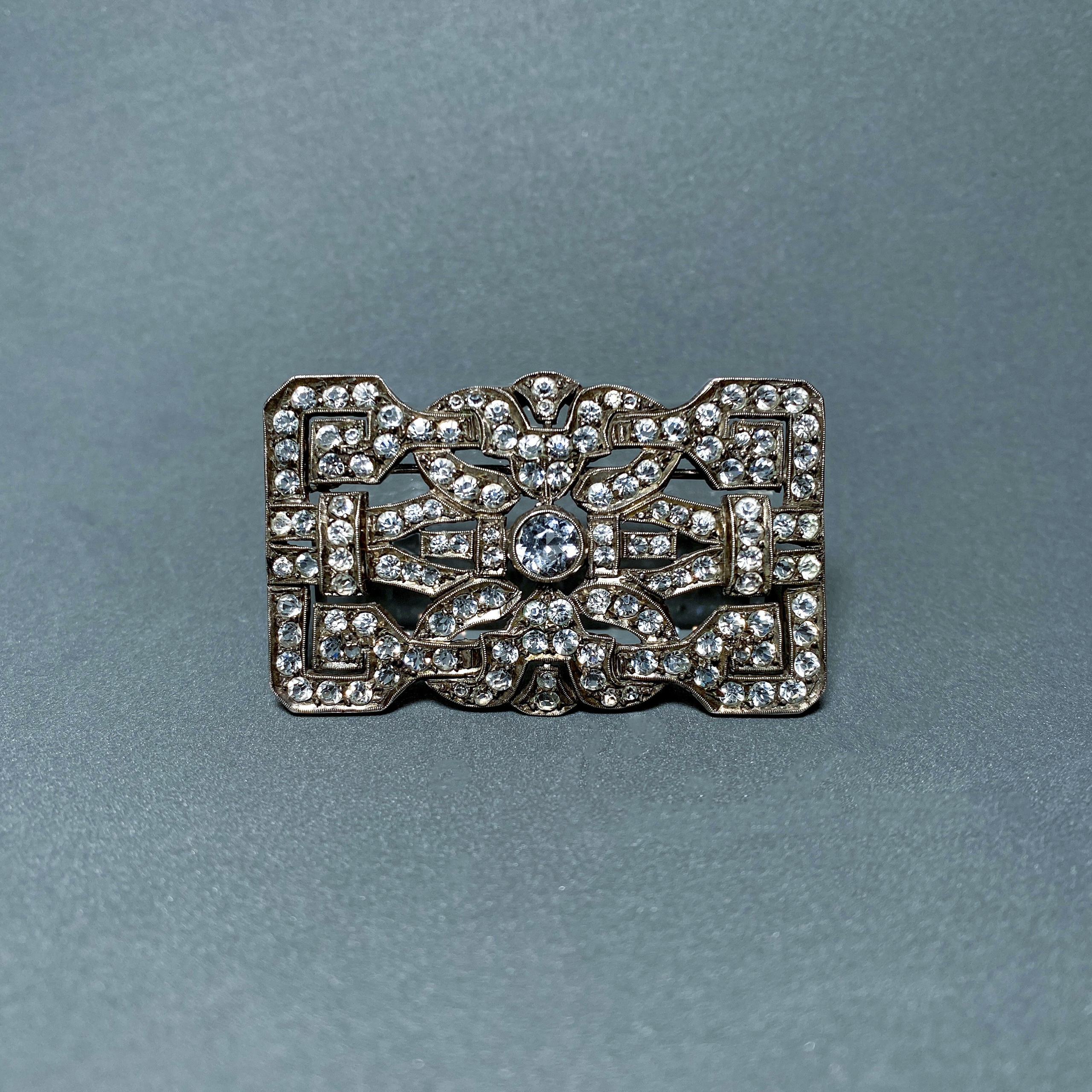 Antique Brooch Jewelry Retro Art Design Vintage Metal Stones Handmade Fashion