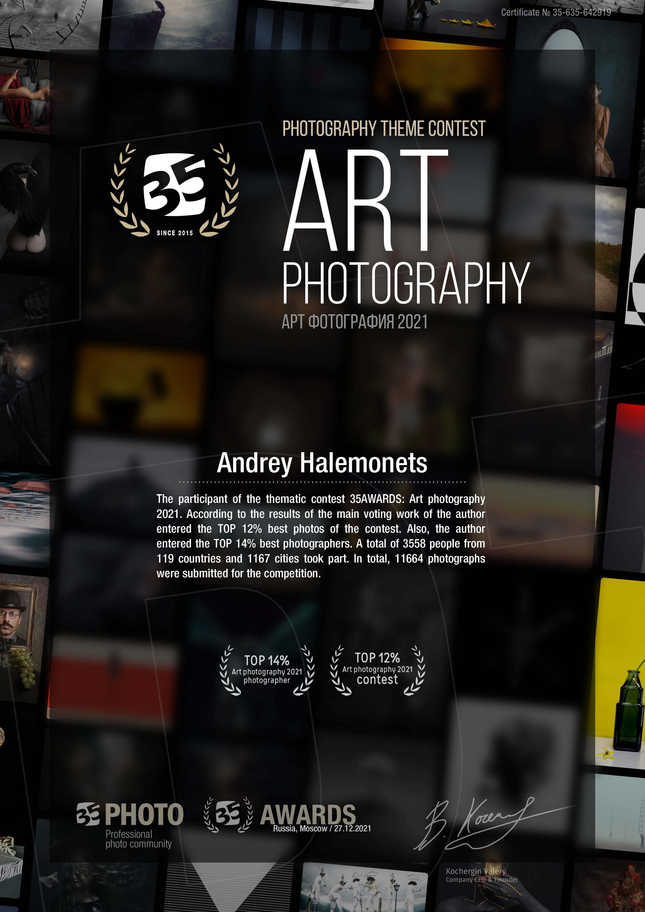 TOP 12% Art Photography Contest 2021 35Awards.