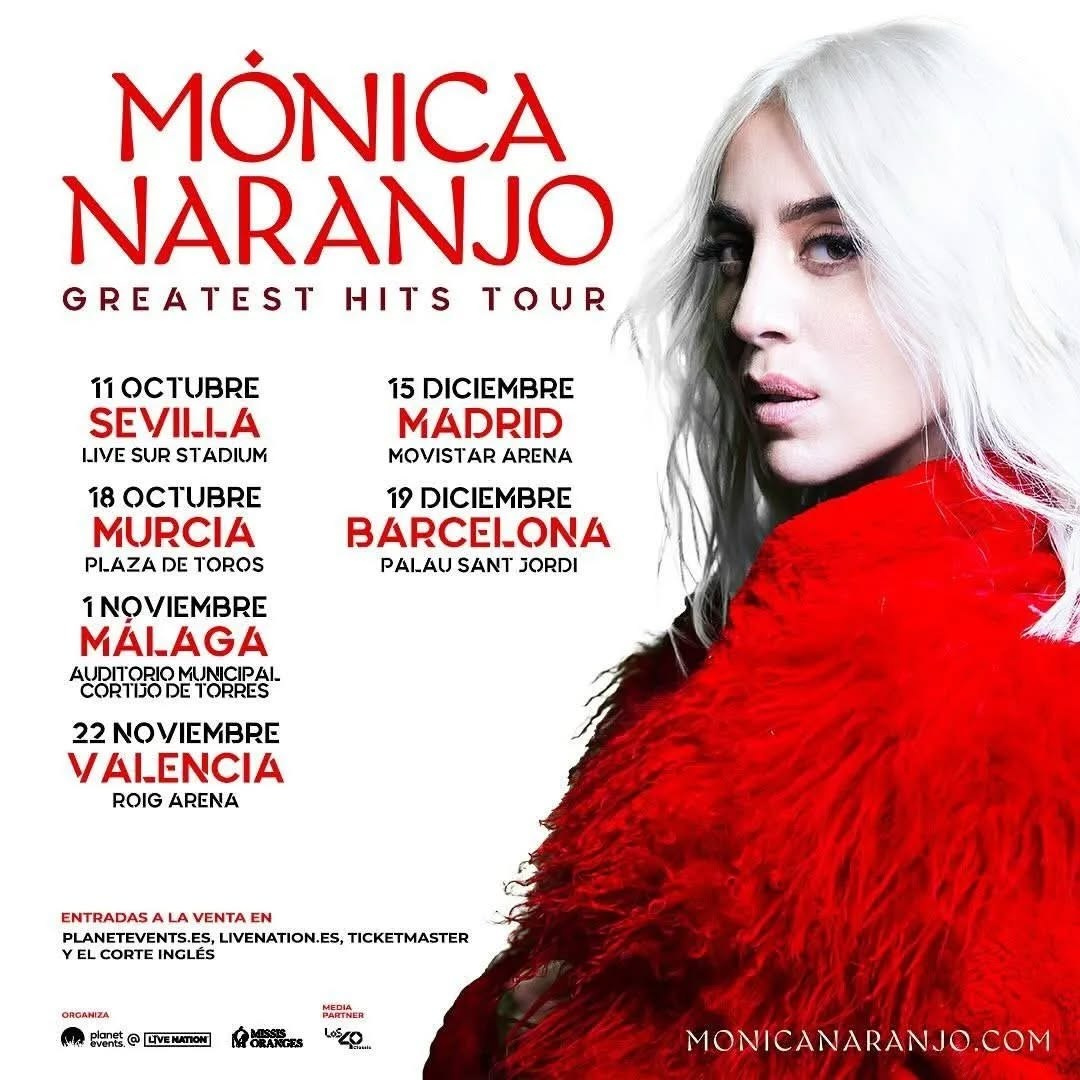 Mónica Naranjo — «Greatest Hits Tour» en España: Madrid, Barcelona, Sevilla, Murcia | FOTKAI