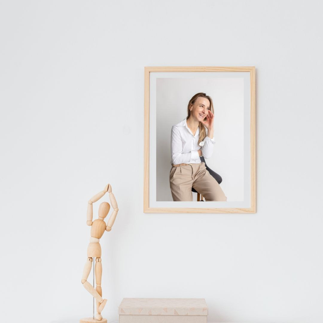 Decoratieve foto in houtkleurig frame