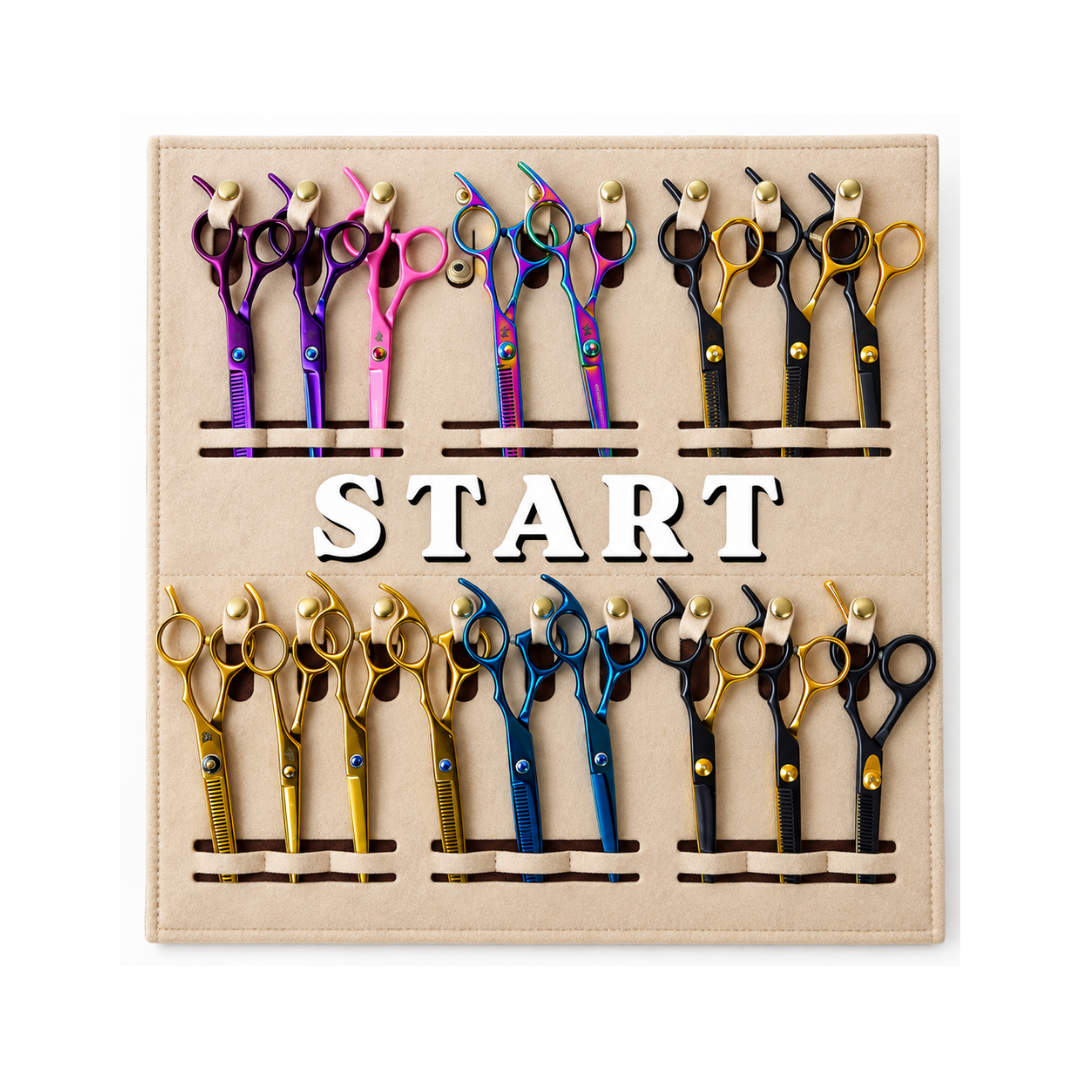 START-stend professionaalsete juuksurikääridega