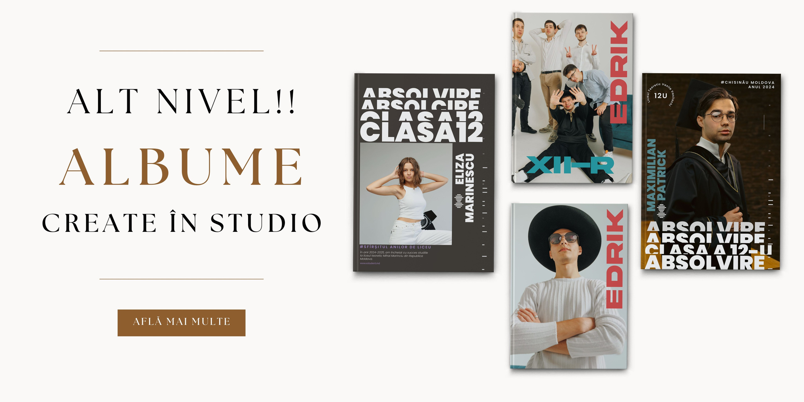 Studio foto Estudent – Locație profesională pentru ședințe foto de absolvire și portrete de clasă în Chișinău