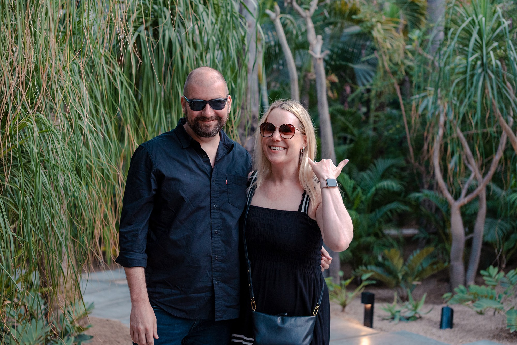  Engagement with shaka sign a happy reaction after surprise proposal at Acre Restaurant, San Jose del Cabo , Baja California Sur