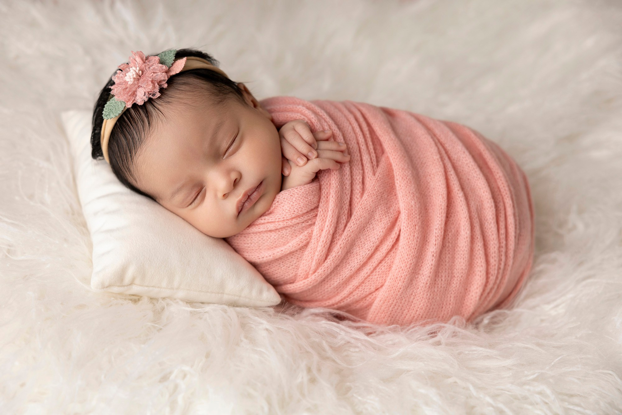 photo session baby in wraps