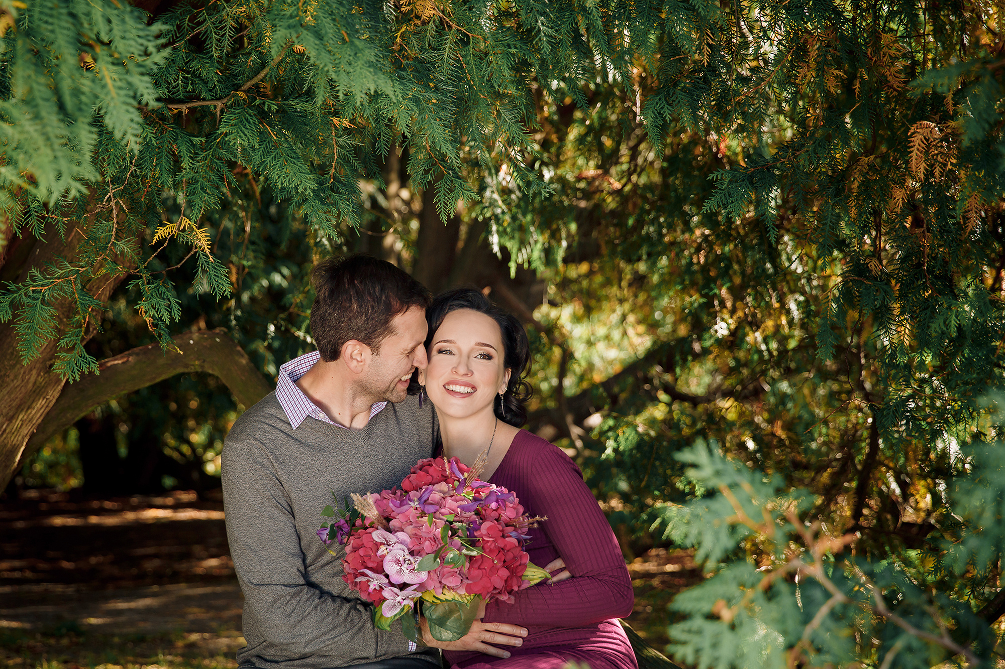 Perhekuvaus Helsingin talvipuutarhassa