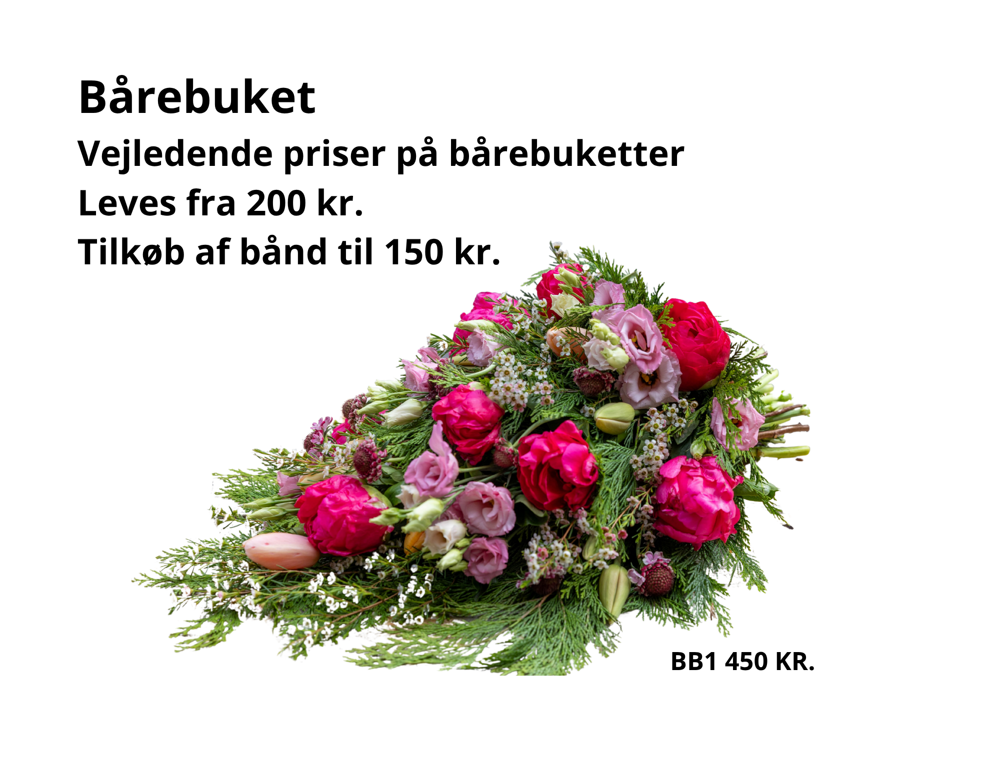 Bårebuketter i Aarhus – en sidste hilsen med blomsterEn bårebuket er en smuk og enkel måde at tage afsked på. Hos Akropolis Blomster binder vi personlige bårebuketter til begravelse og bisættelse – med respekt, omtanke og sans for detaljen.Vi tilbyder bårebuketter fra 200 kr., og de kan tilpasses i både farver, størrelse og stil efter dine ønsker. Vi sørger for levering til kirker og kapeller i hele Aarhus og omegn.