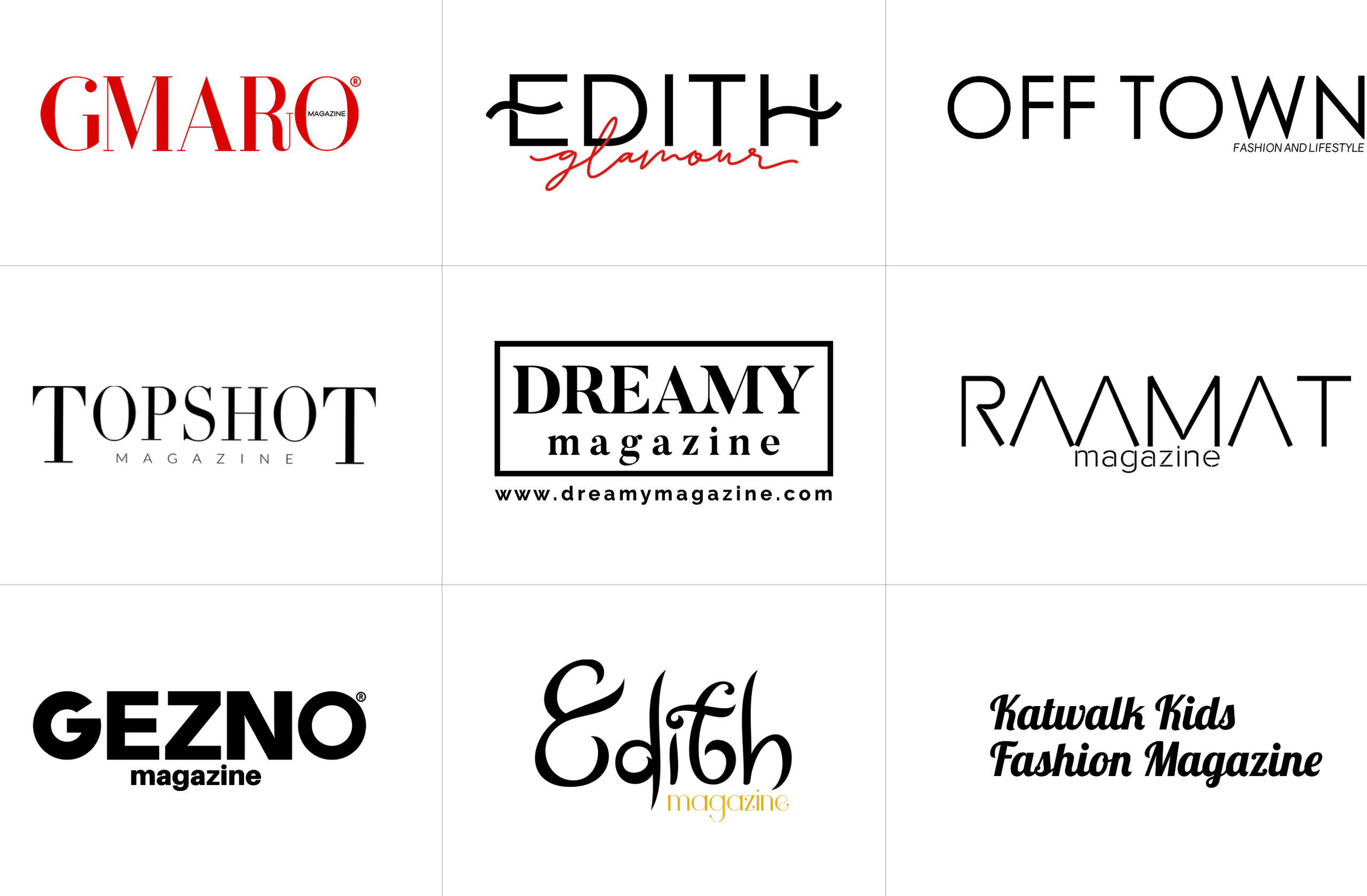 GMARO, Salt Fashion, Dreamy, Edith, GEZNO, Top Shot, Katwalk Kids Fashion, OFF TOWN, RAAMAT.