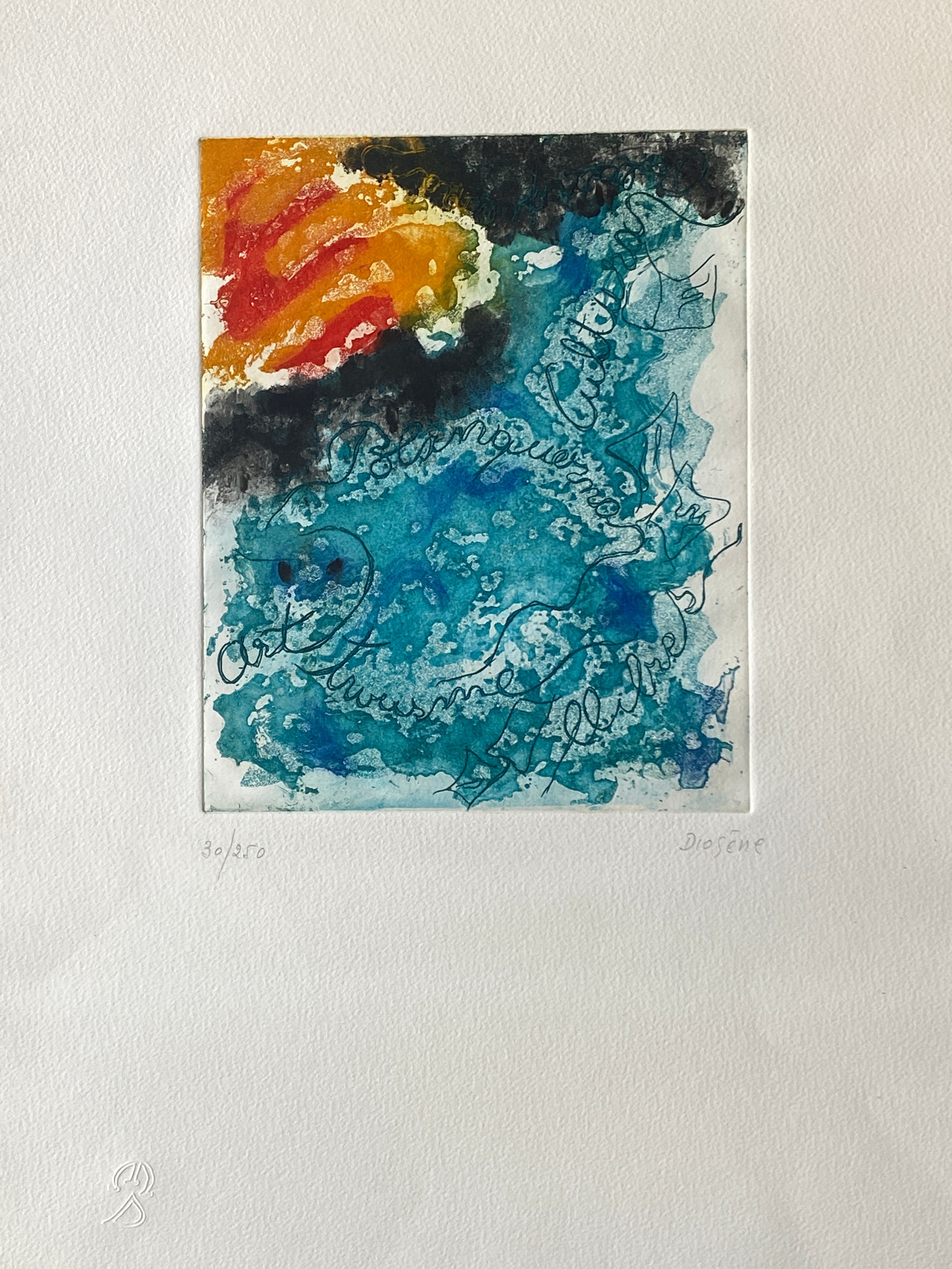 Merce Diogene Guilera  limited edition lithograph Signature of the author