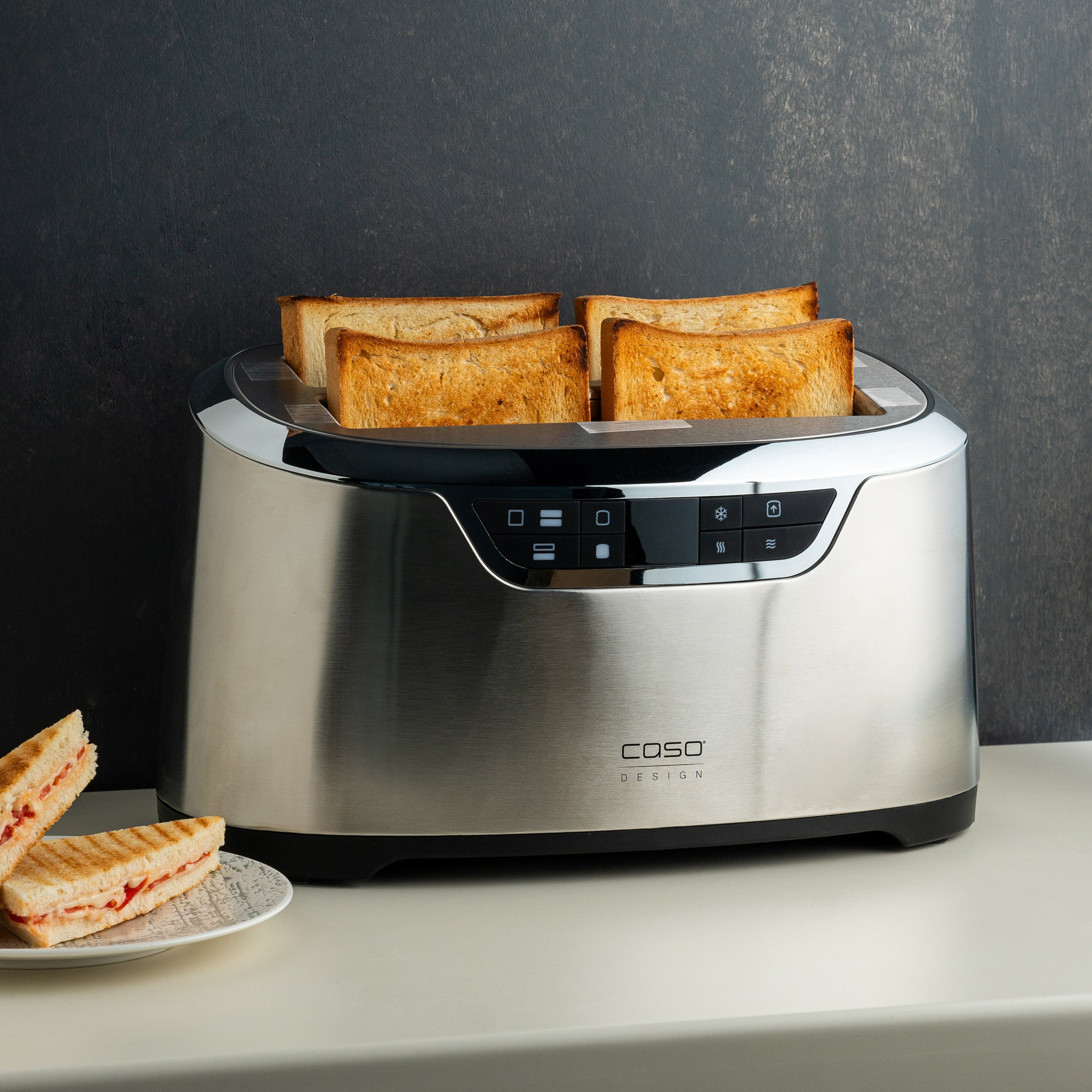 Toaster product photo with toasted bread