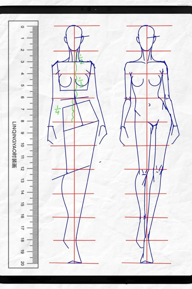методика 10х10 Построение пропорций модели для fashion-иллюстрации