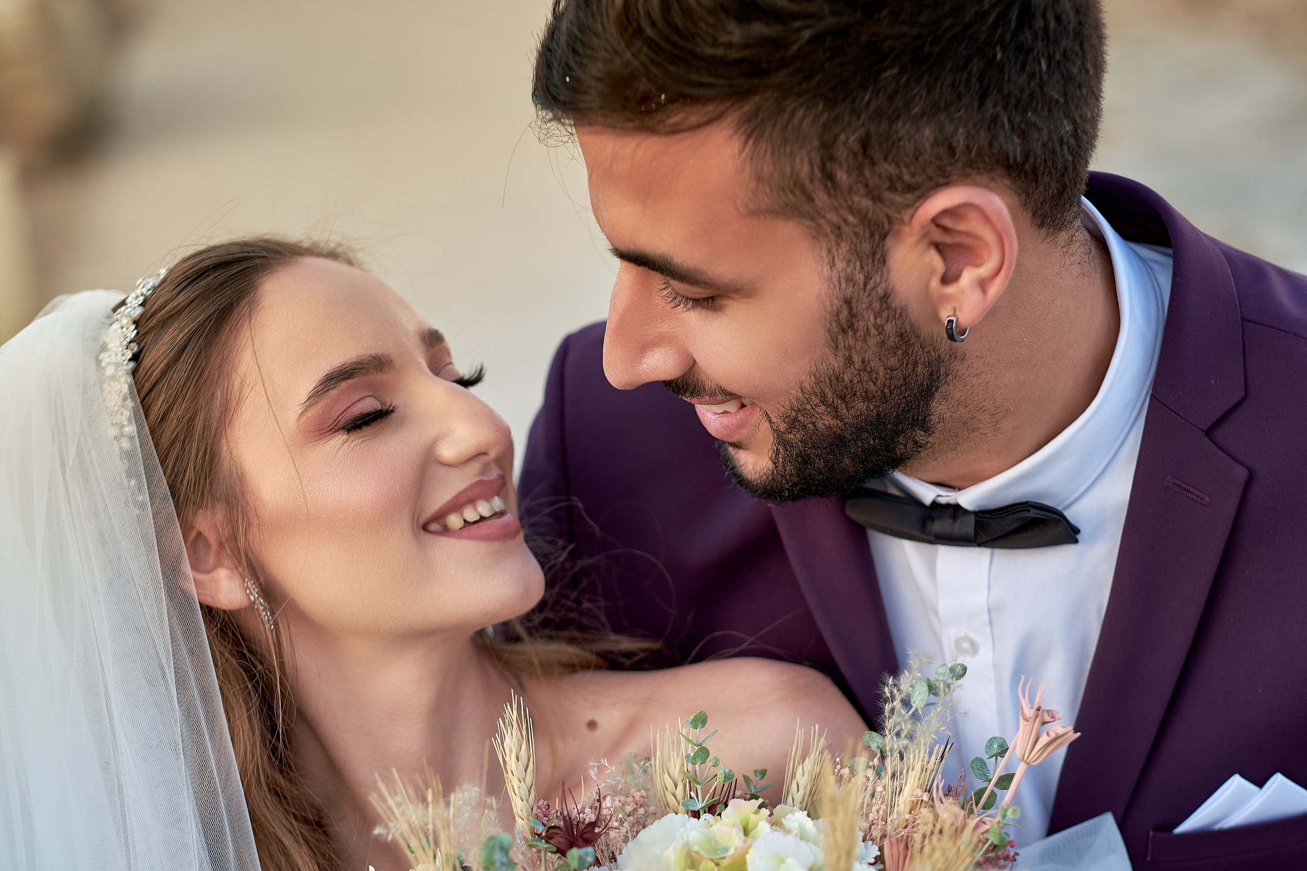 Romantic wedding portrait in Jerusalem
