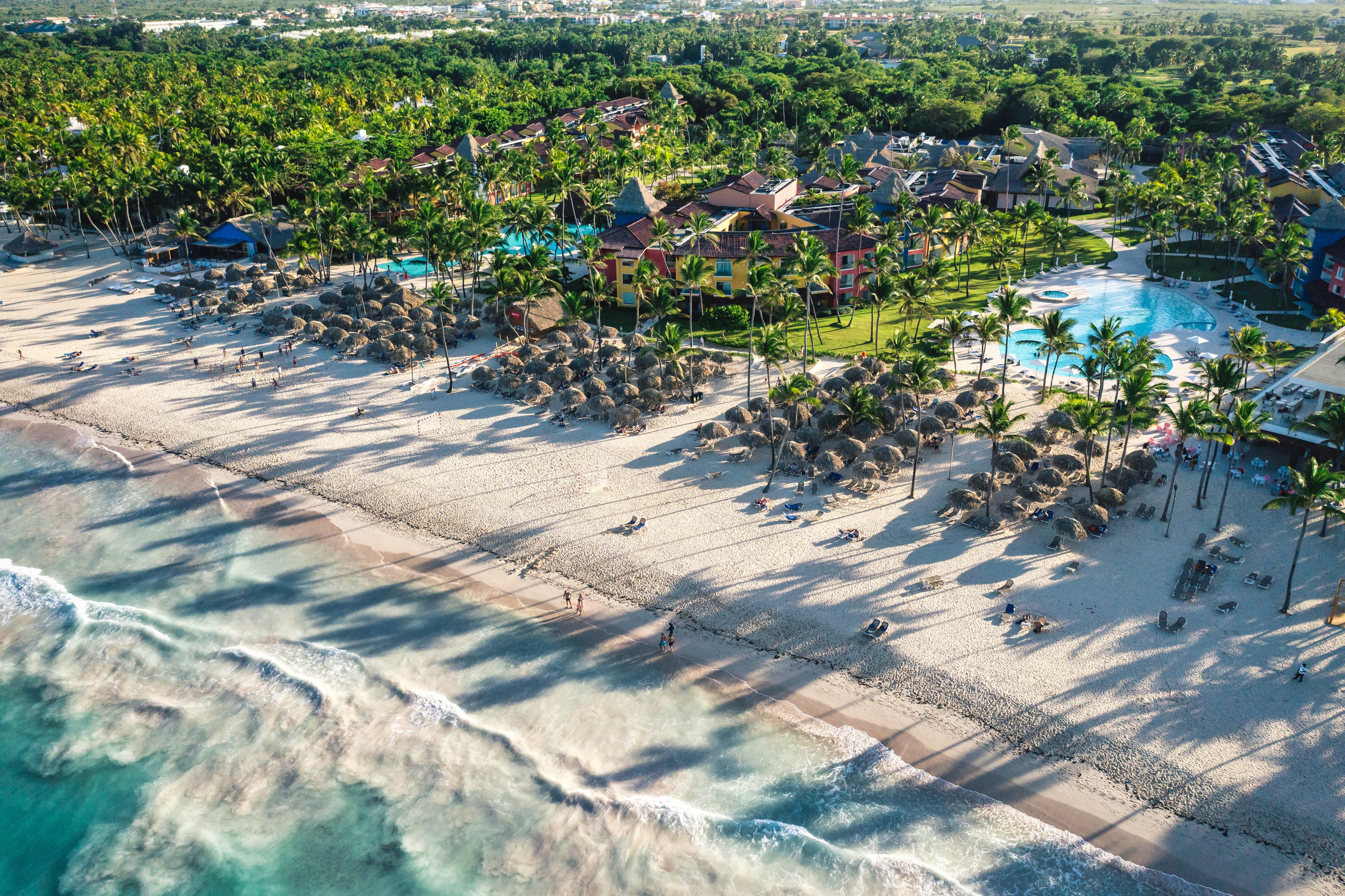 Drone shot of Caribe Deluxe Princess, beautiful beaches in Punta Cana